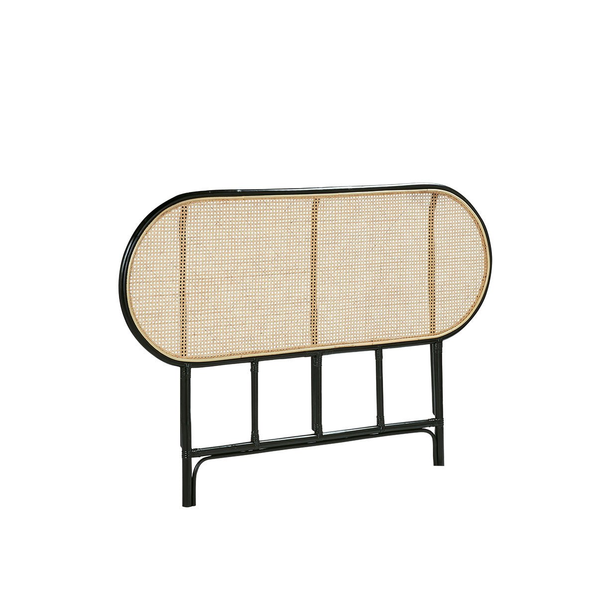 Tête de lit en rotin et cannage 160 cm AVA noir, BERAH GETAH