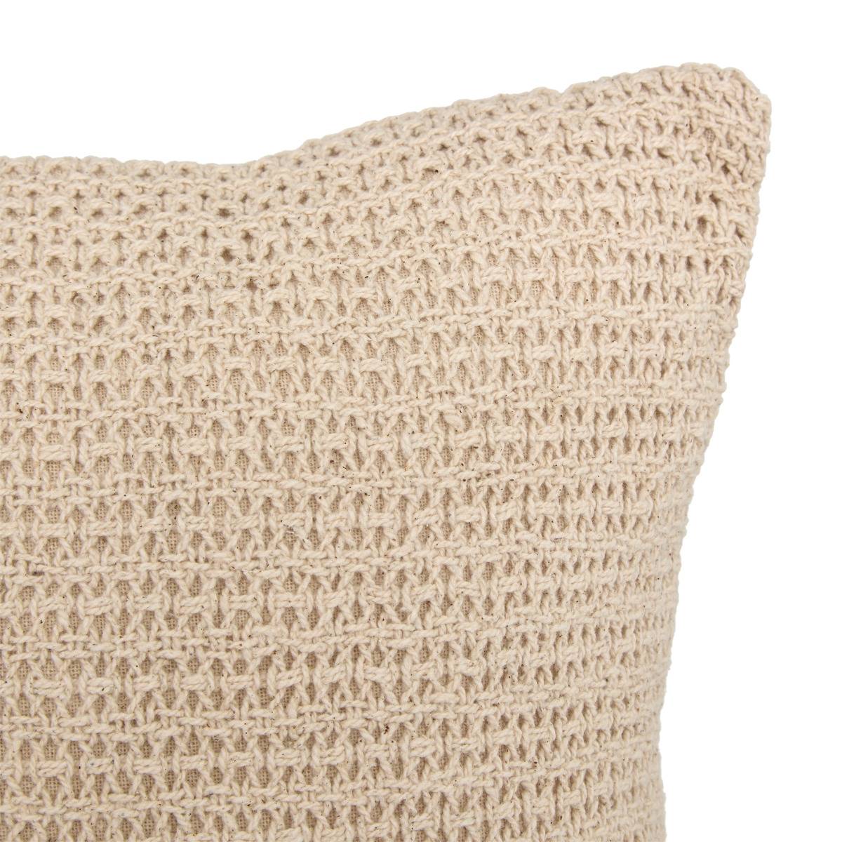 Coussin déhoussable en coton OCEANIA beige, ATMOSPHERA