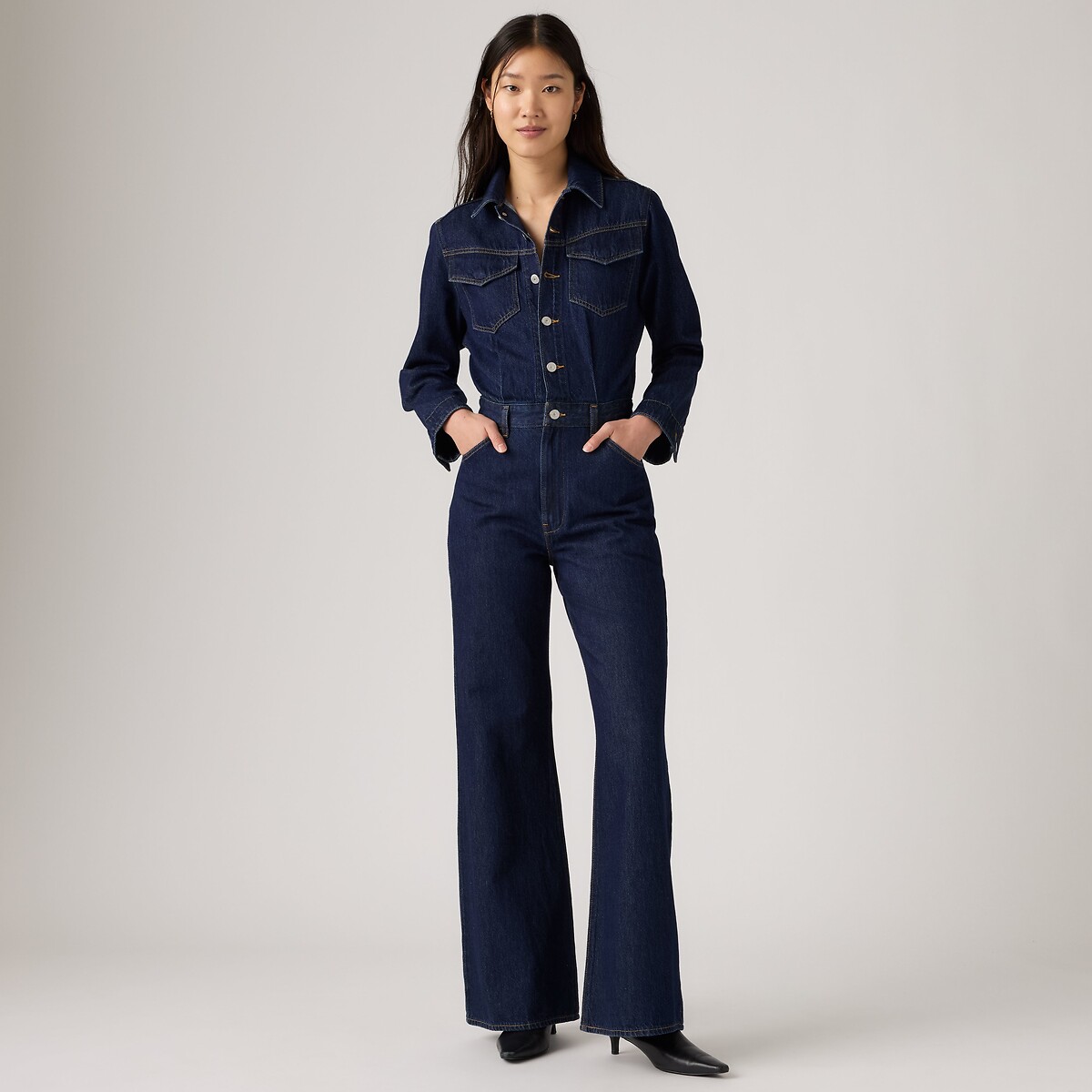 Combinaison pantalon en denim, manches longues denim brut, LEVI'S