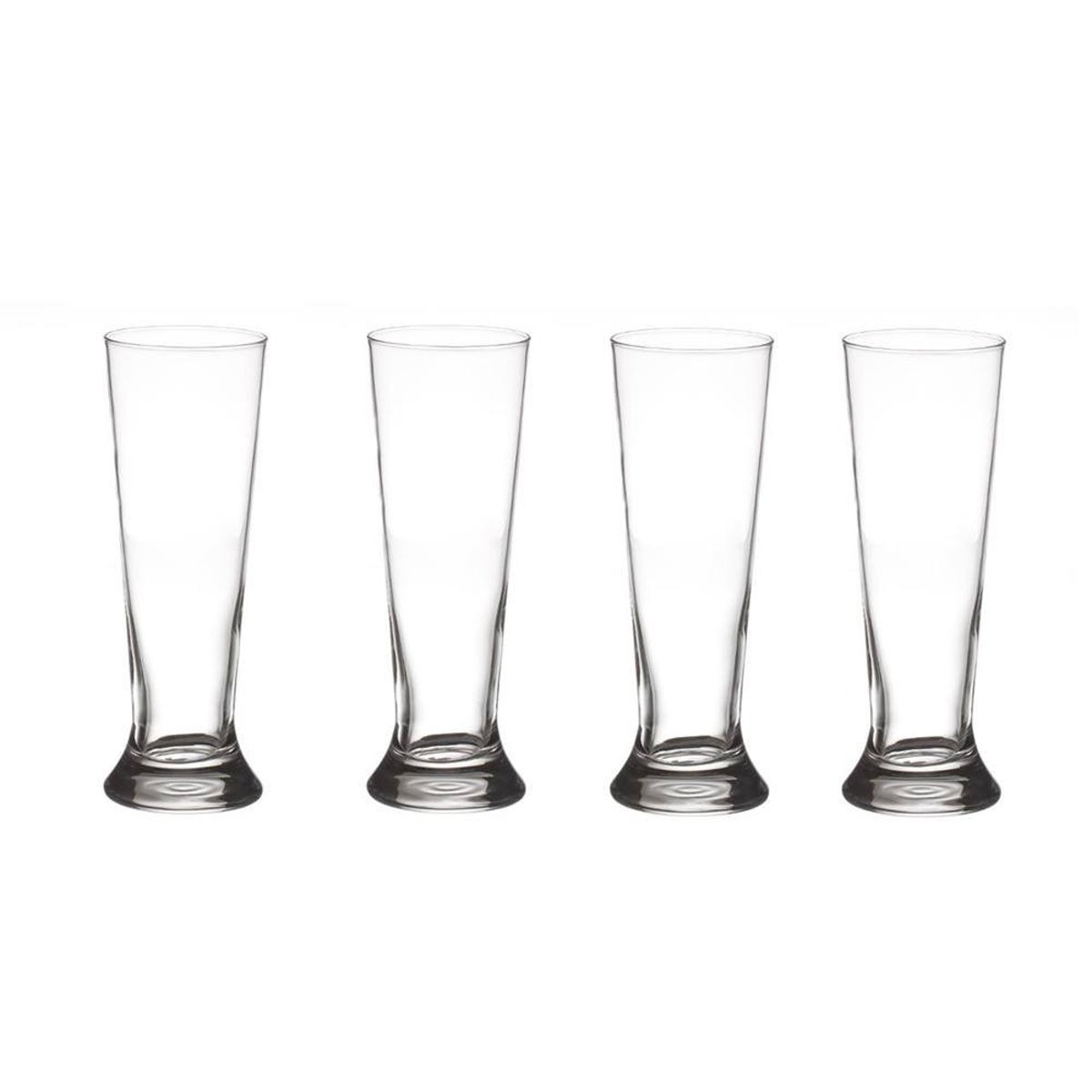 Lot de 4 verres à bière droits 37cl blanc, ATMOSPHERA