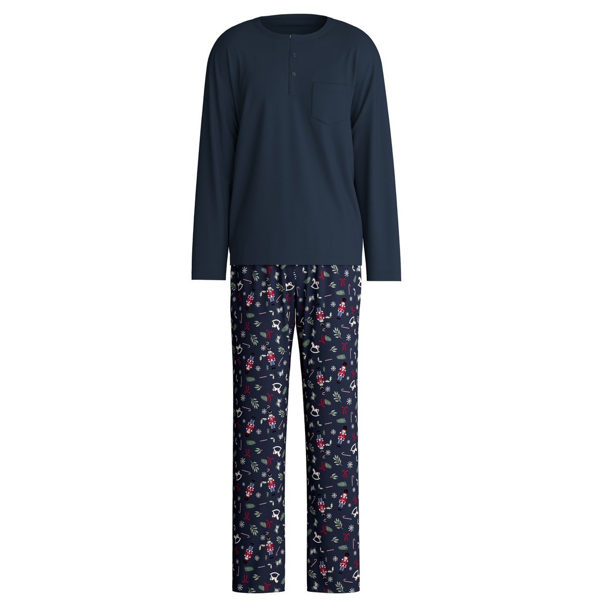 Pyjama manches longues Coton FAMILY & FRIENDS saphir bleu, CALIDA