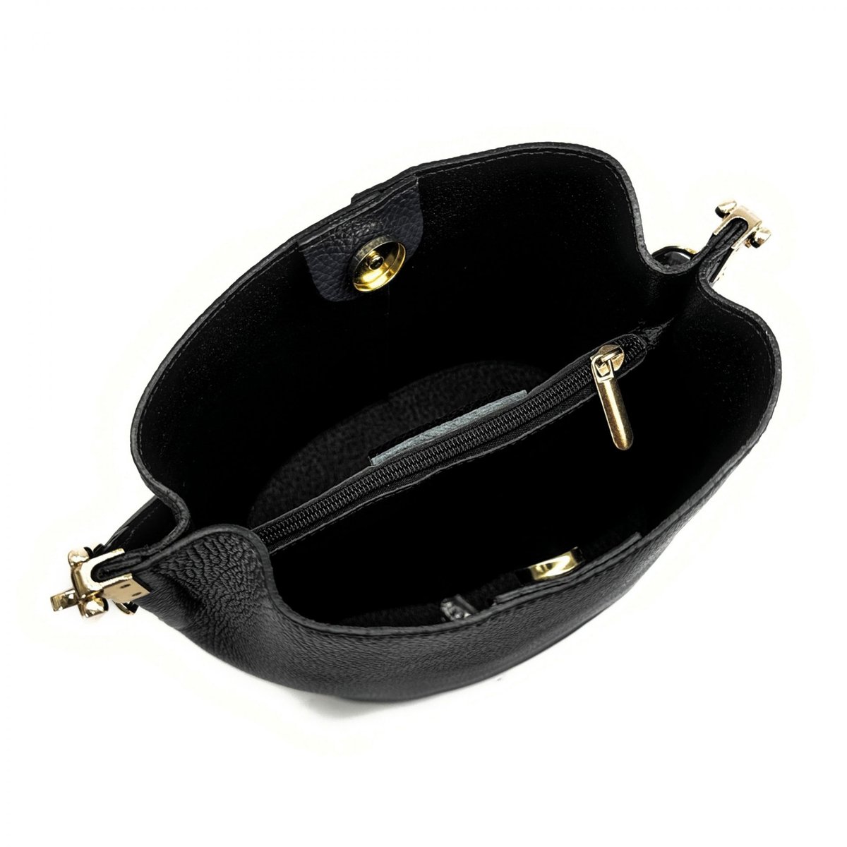 Sac seau en cuir grainé GEORGIA noir, OH MY BAG