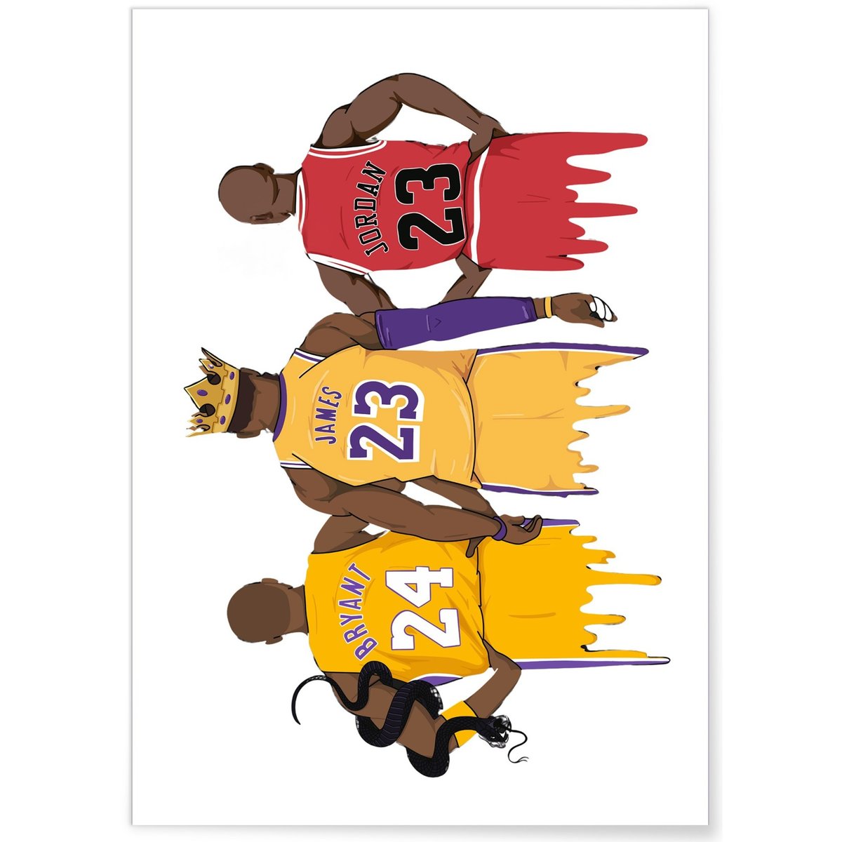 Affiche Legends - Jordan, Bryant et James blanc, L'AFFICHERIE