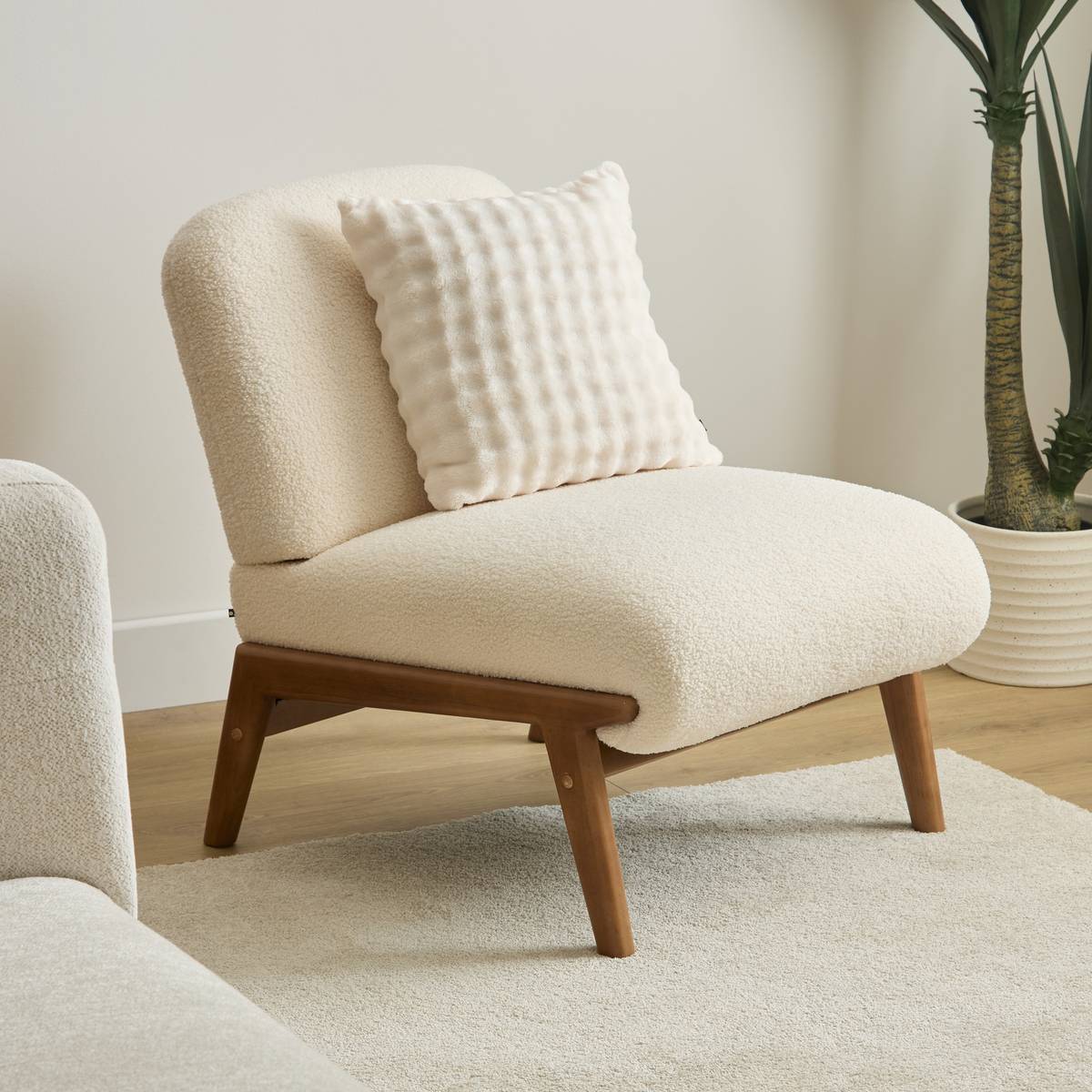 Coussin carré ZEPHY beige lin, ATMOSPHERA