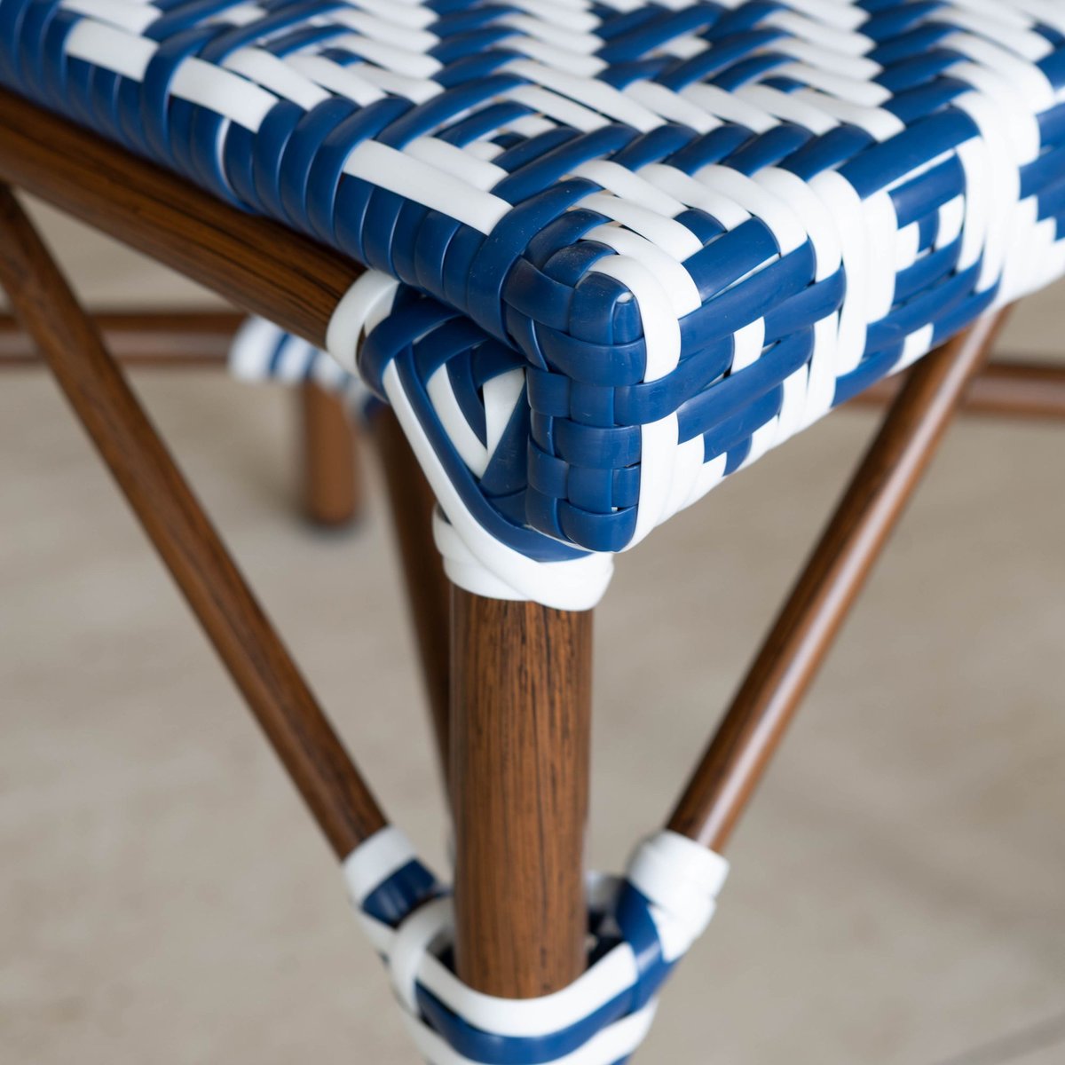 Lot de 2 chaises de terrasse effet rotin naturel, SCALA bleu, NOW'S HOME