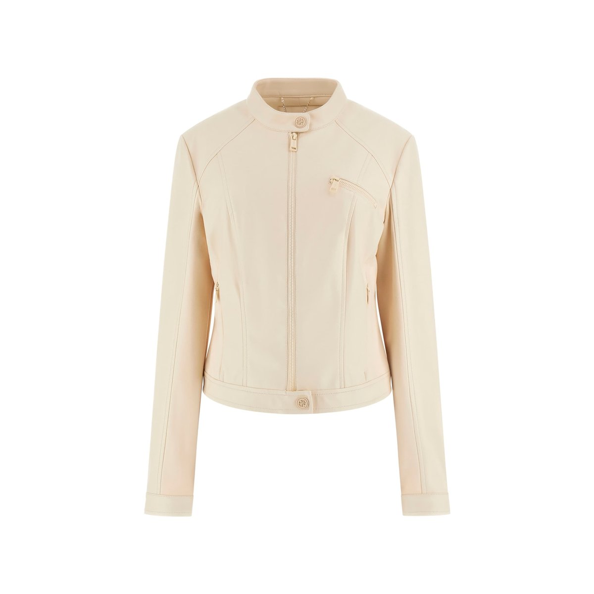 Veste De Motard En Similicuir crème, GUESS