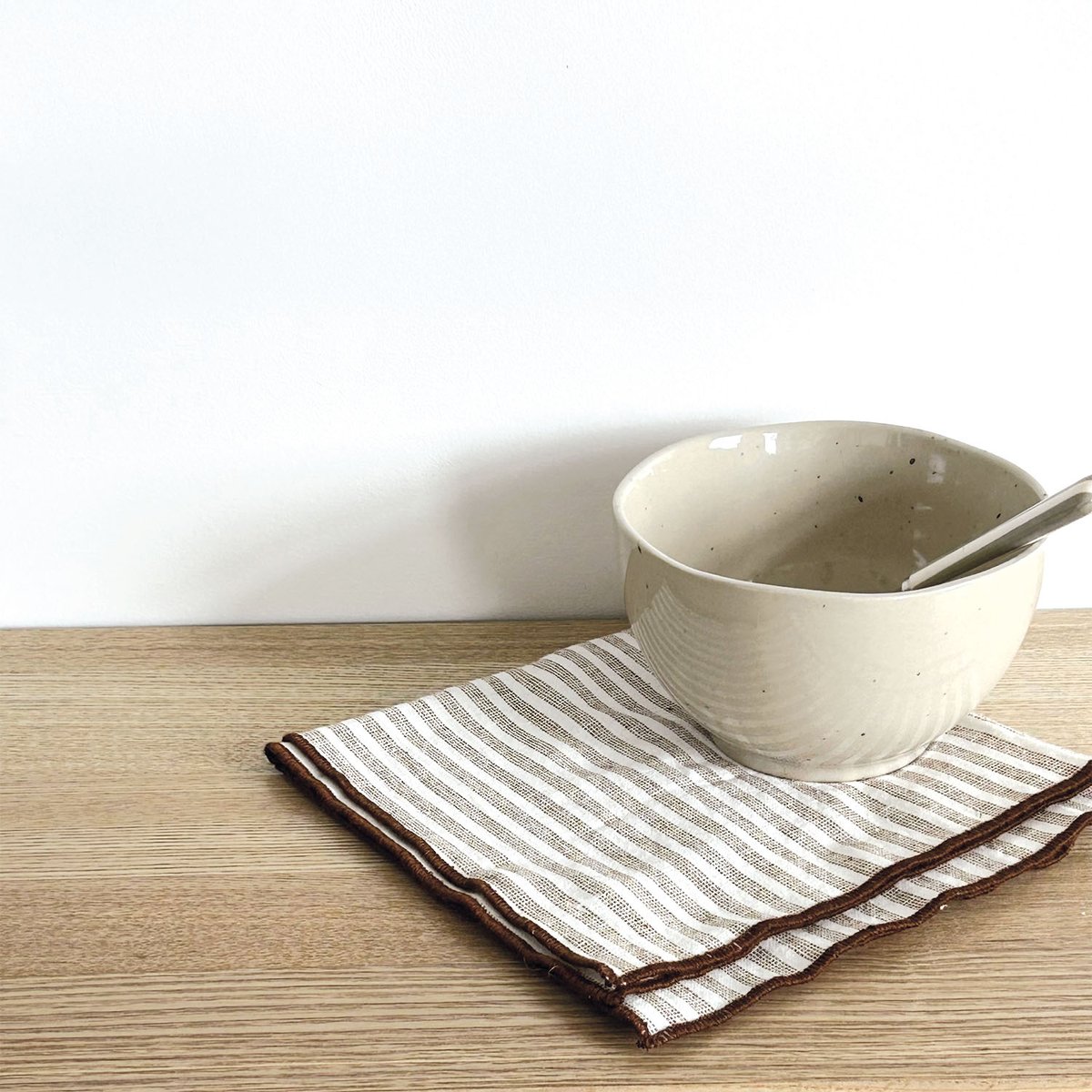 Serviette de table en coton marron brun, OPJET