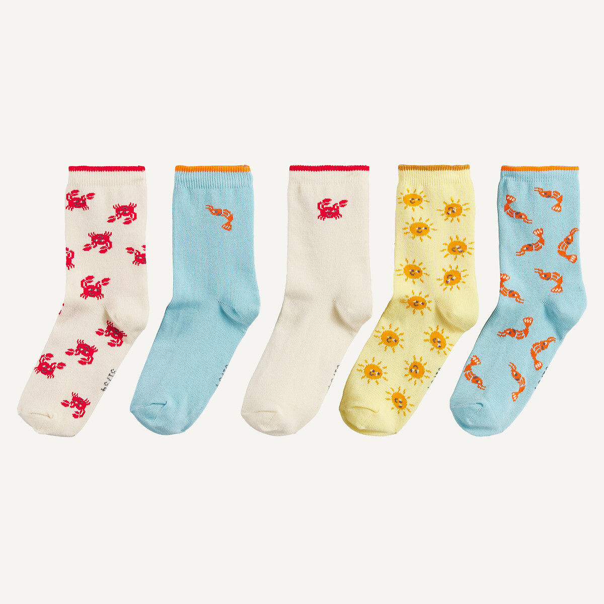 Lot de 5 paires de chaussettes fantaisie, motifs animaliers multicolore, LA REDOUTE COLLECTIONS