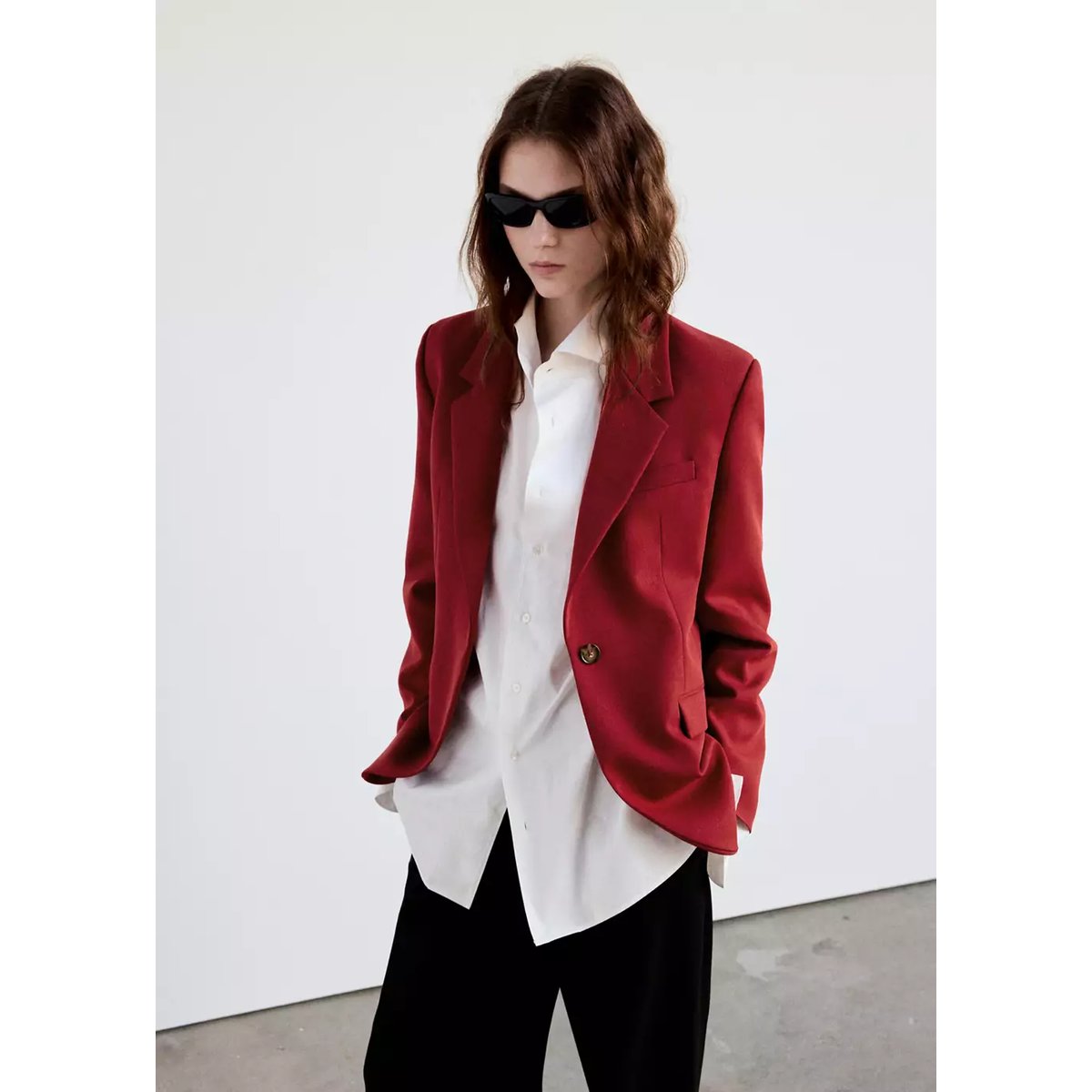 Blazer croisé nœud orange foncé, MANGO