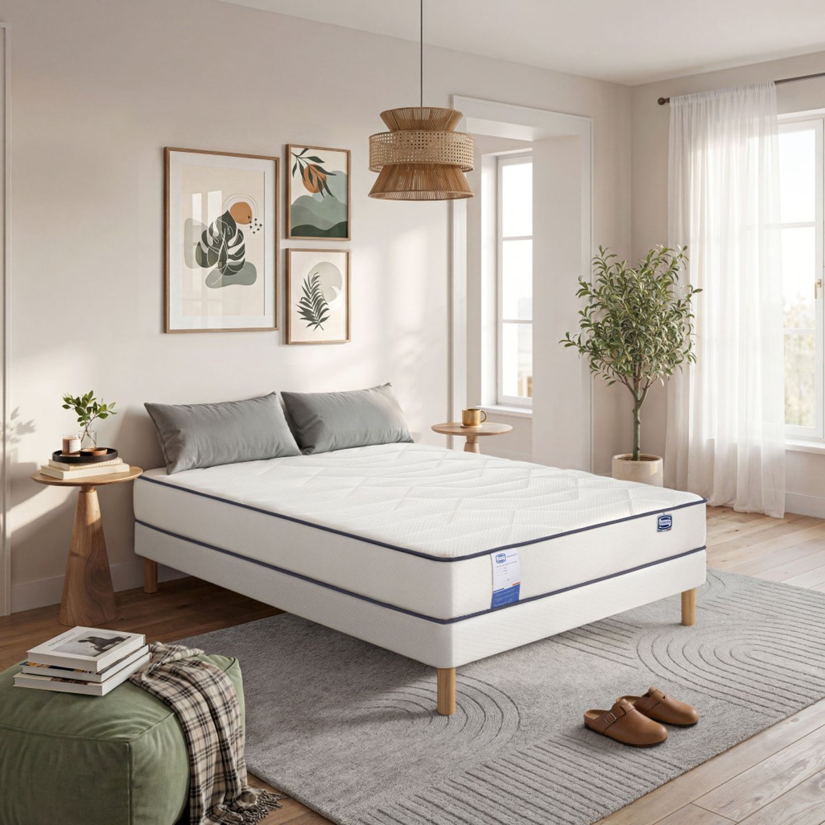 Matelas 100% ressorts, accueil ferme- TRAINING-S couleur unique, SIMMONS