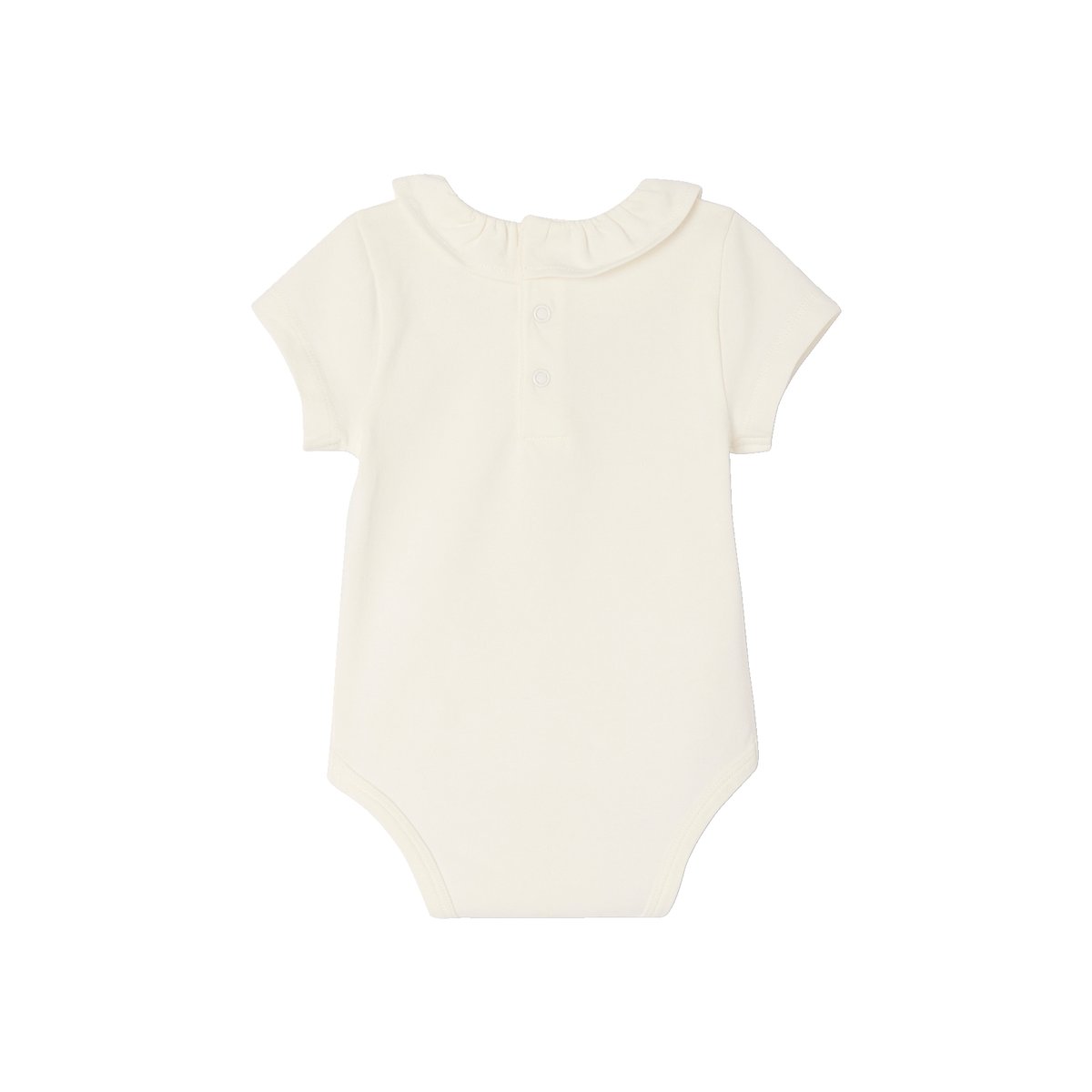 Lot de 2 bodies col fantaisie manches courtes corail, VERTBAUDET