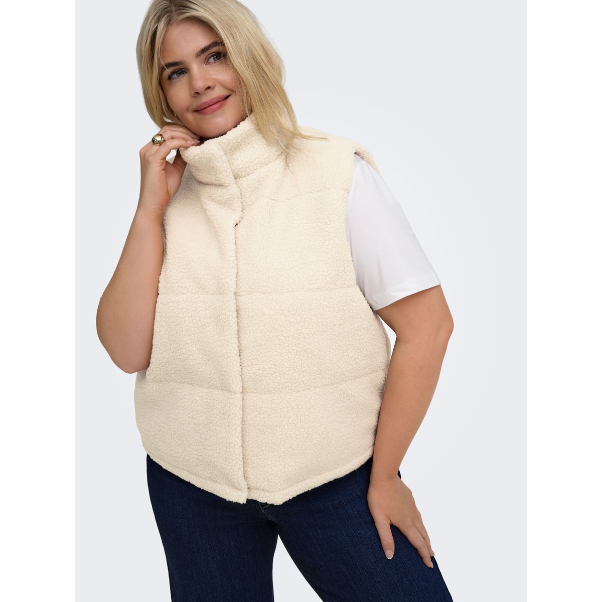 Gilet En Peluche pumice stone, ONLY CARMAKOMA