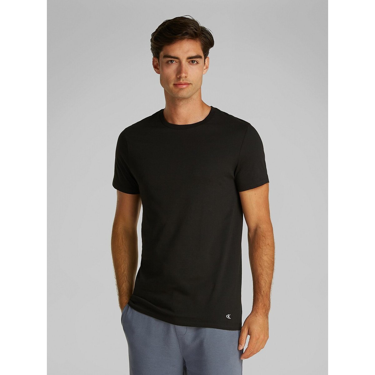 Lot de 3 t-shirts col ronds blanc + gris + noir, CALVIN KLEIN UNDERWEAR