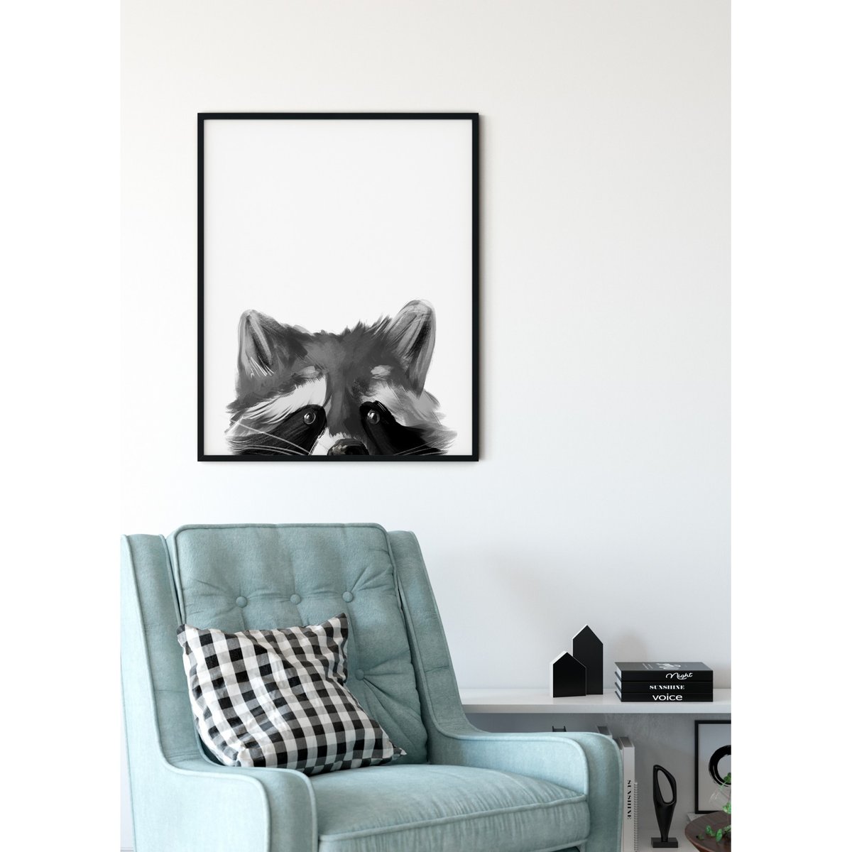 Affiche Racoon blanc, L'AFFICHERIE