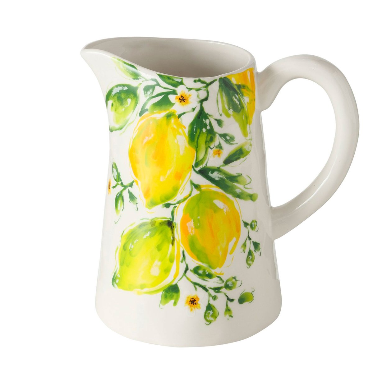 Pichet à eau ou jus de fruit en céramique citrons 1.25L jaune, WADIGA