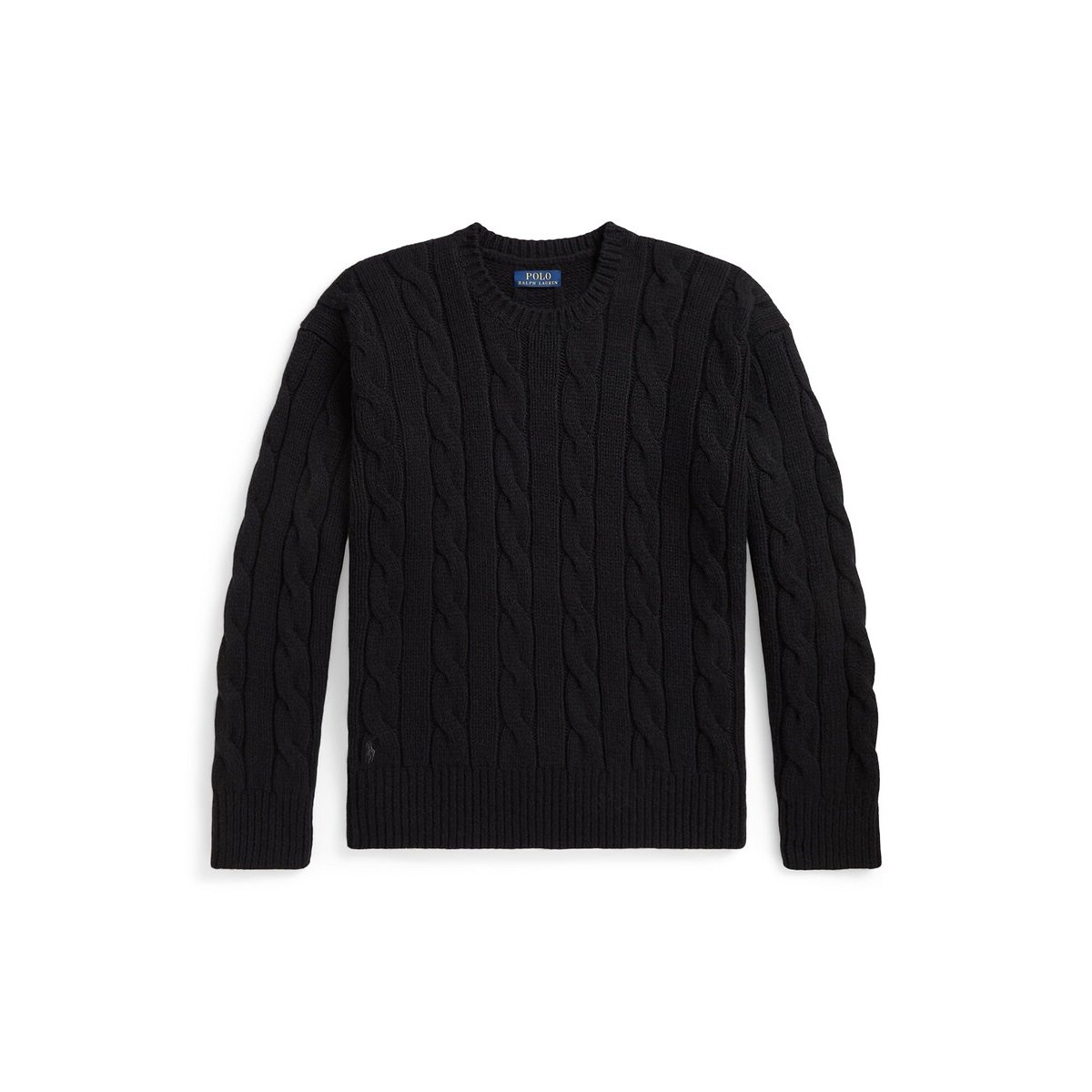 Pull torsadé, en laine mélangée, Relaxed Fit noir, POLO RALPH LAUREN
