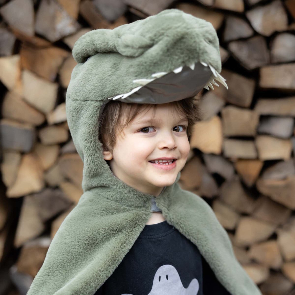 Déguisement enfant cape dinosaure T Rex toute douce vert, GREAT PRETENDERS