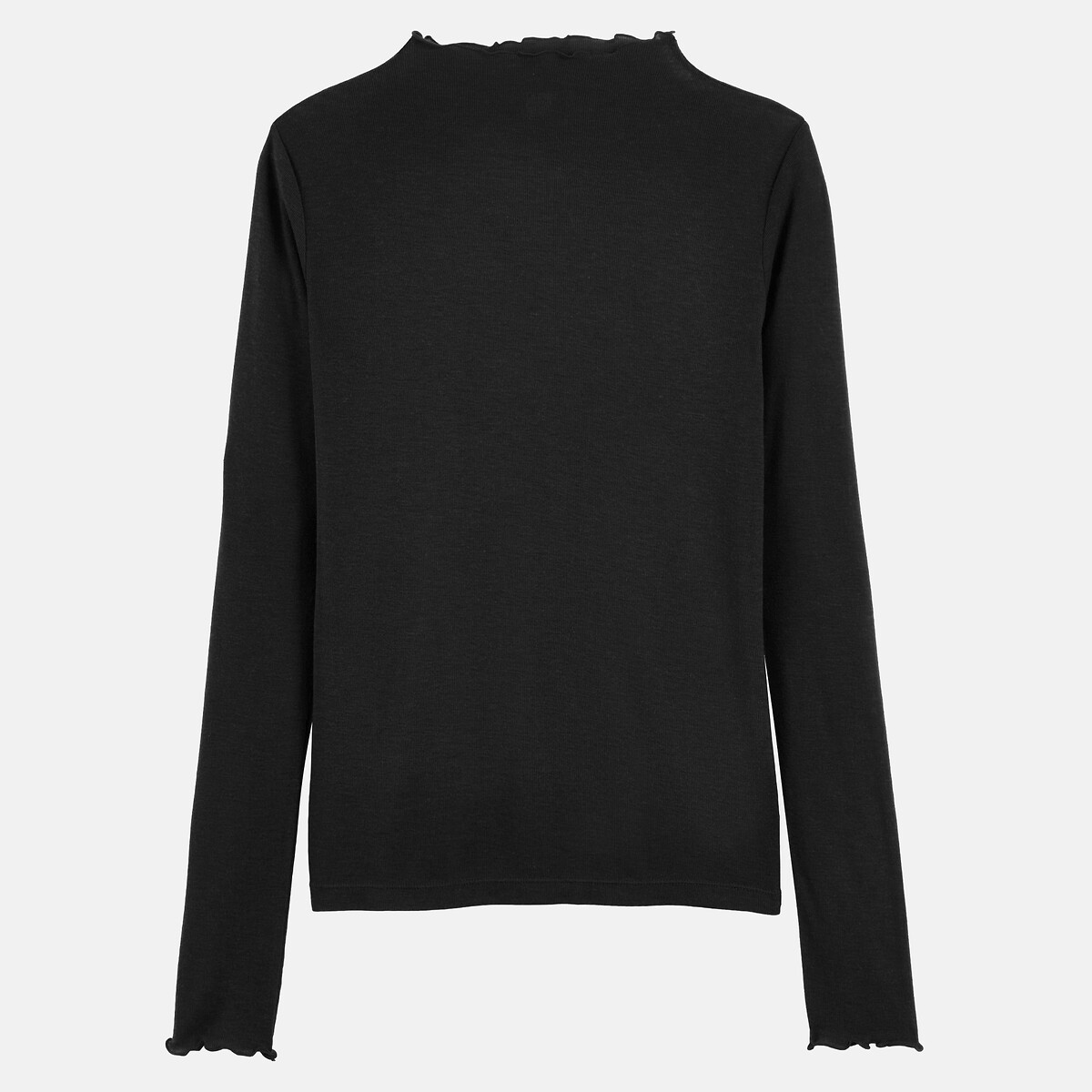 Lyocell/Wool Long Sleeve High Neck T-Shirt black, LA REDOUTE COLLECTIONS