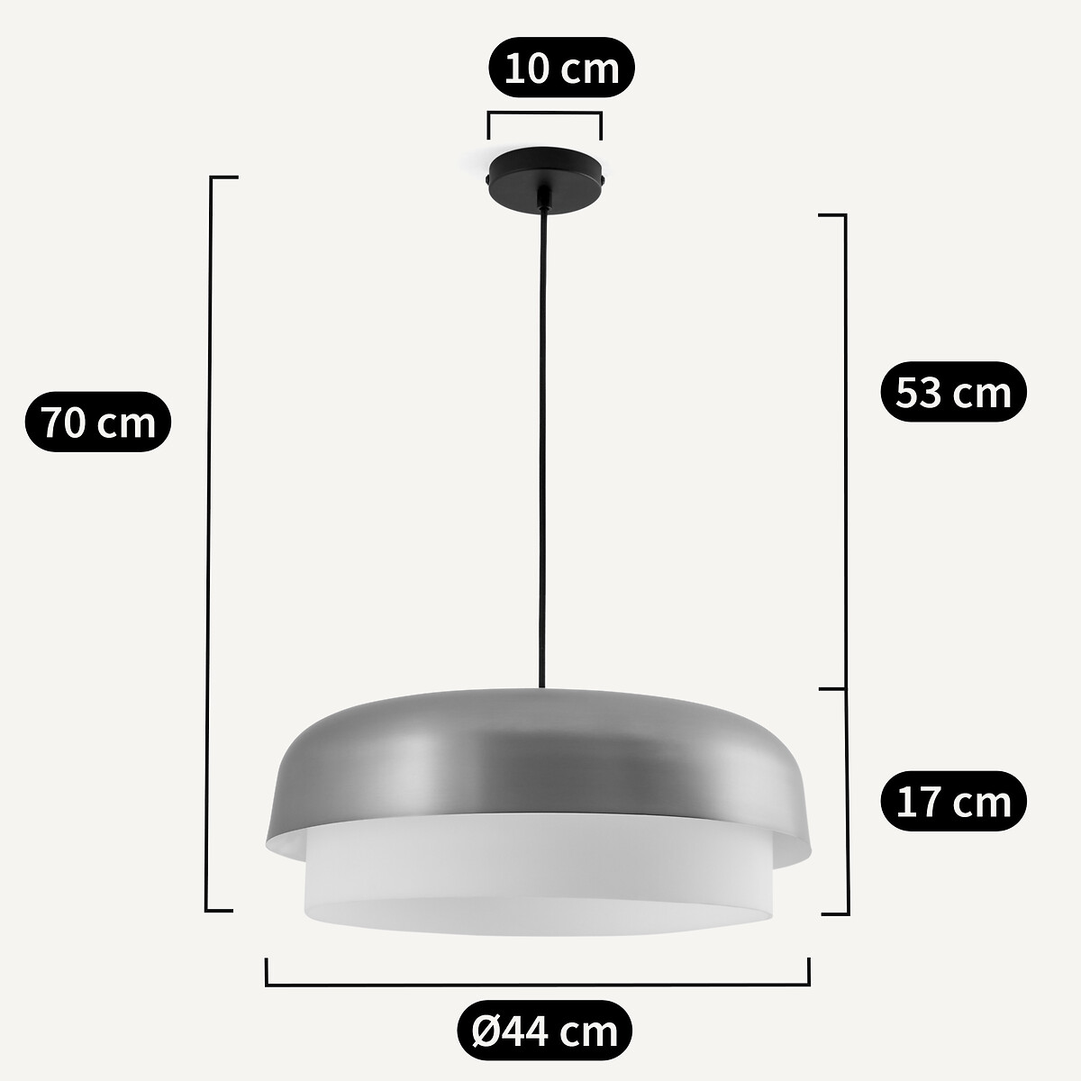 Suspension simple métal finition moka, Clepsos moka, AM.PM