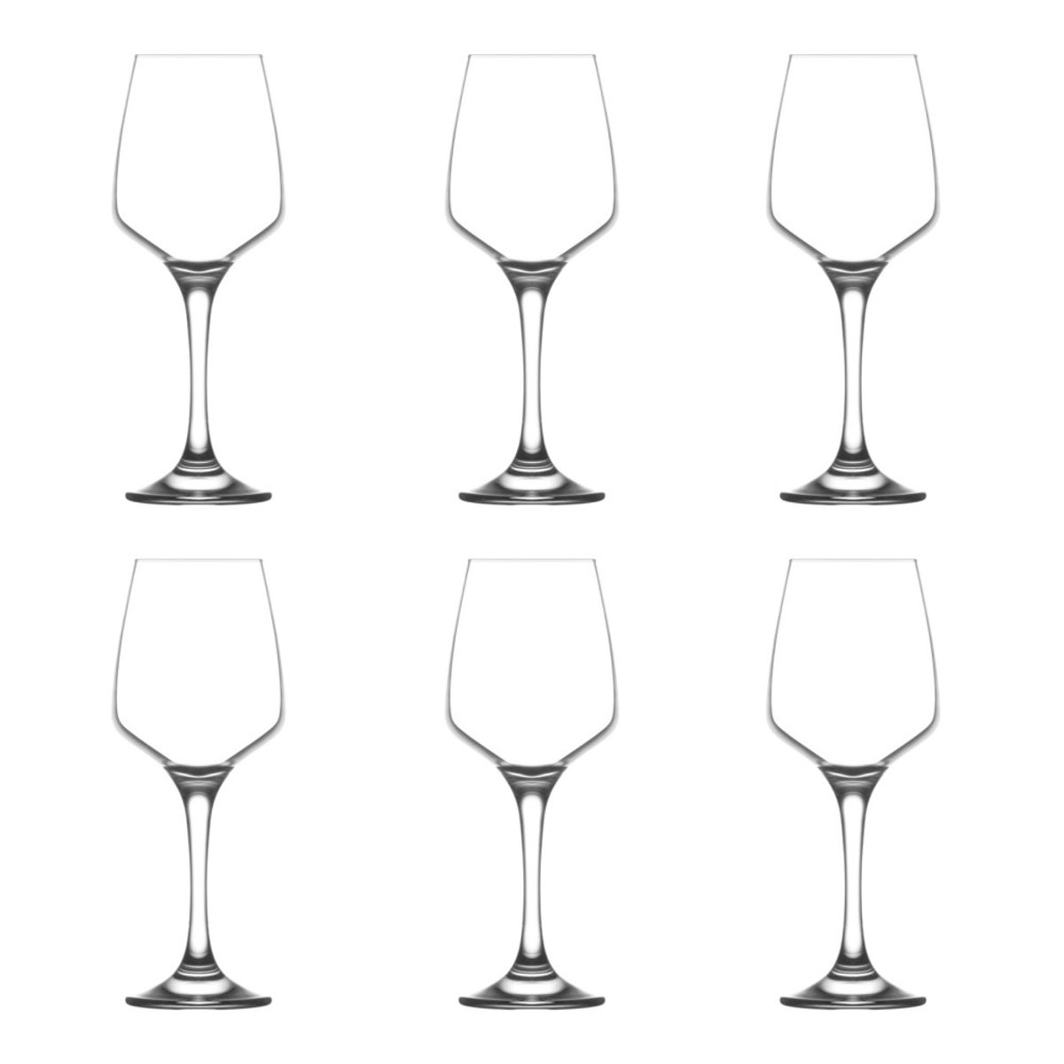 Boîte de 6 verres à pied Cépages 33 cl transparent / cristal, TREND'UP