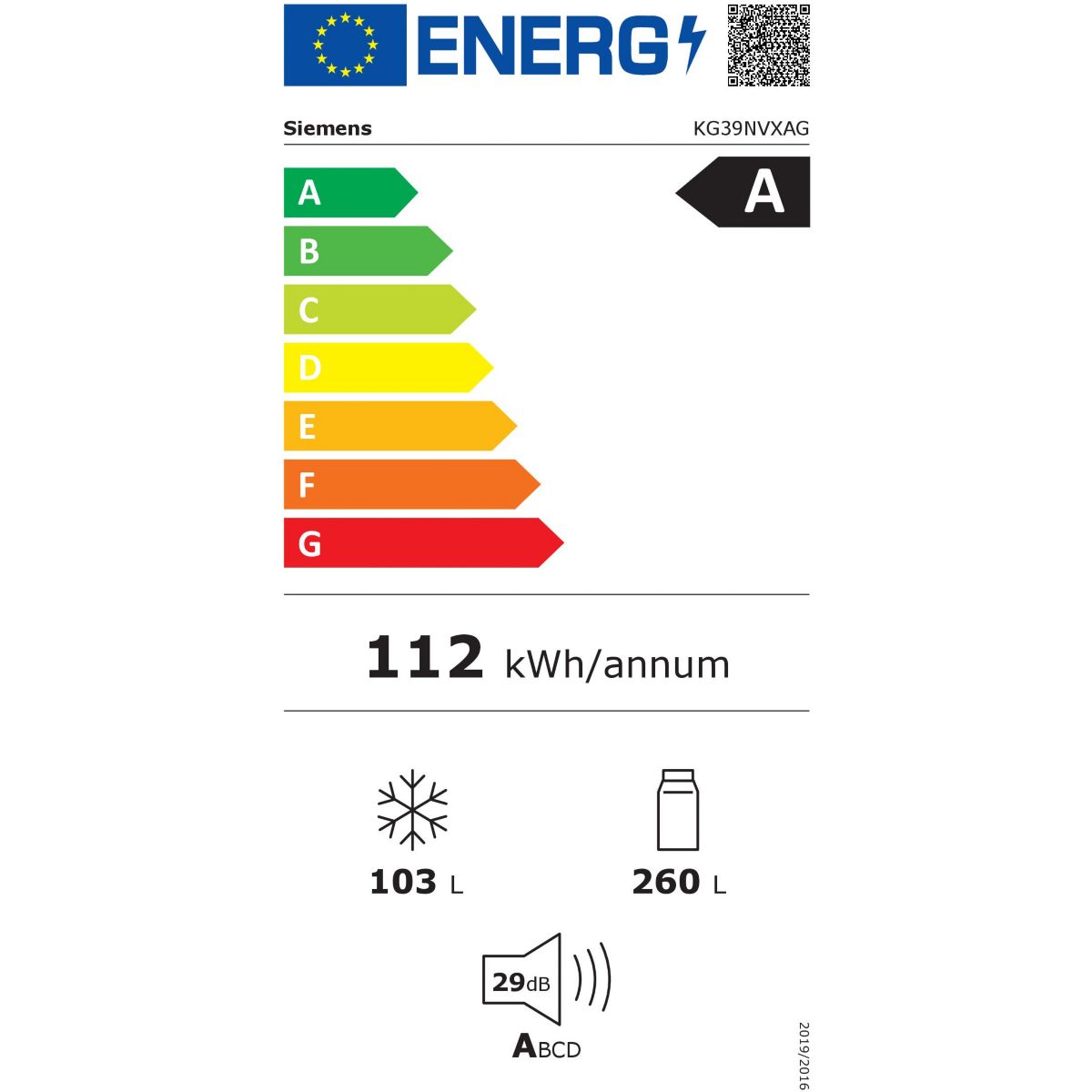 Réfrigérateur combiné KG39NVXAG couleur unique, SIEMENS
