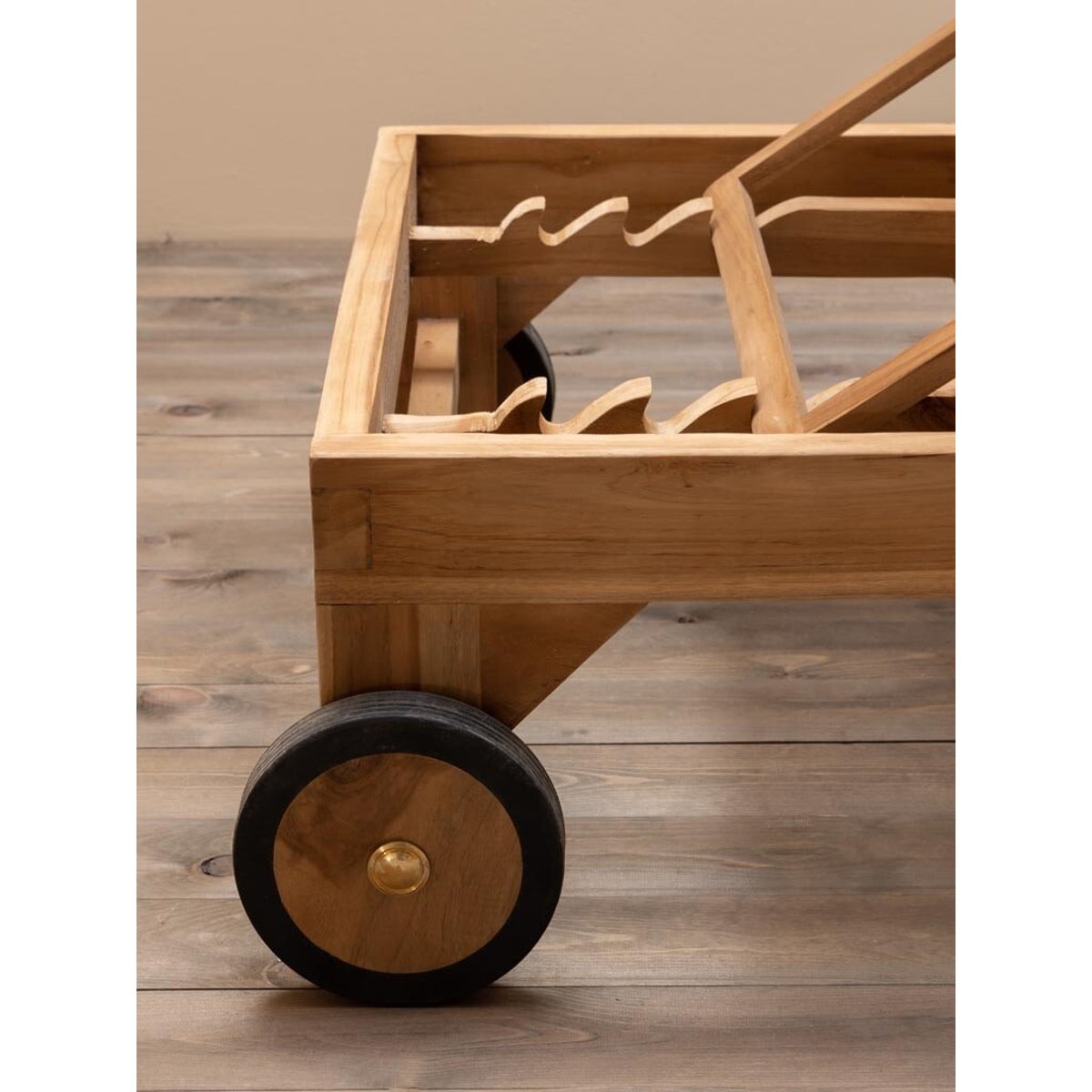 Chaise longue en teck TIRAMA bois clair, CHEHOMA