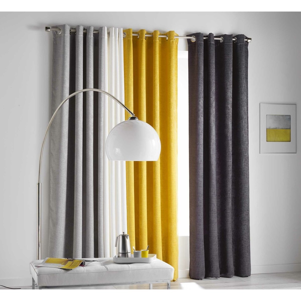 Rideau a oeillets occultant Opacie jaune, EDEN