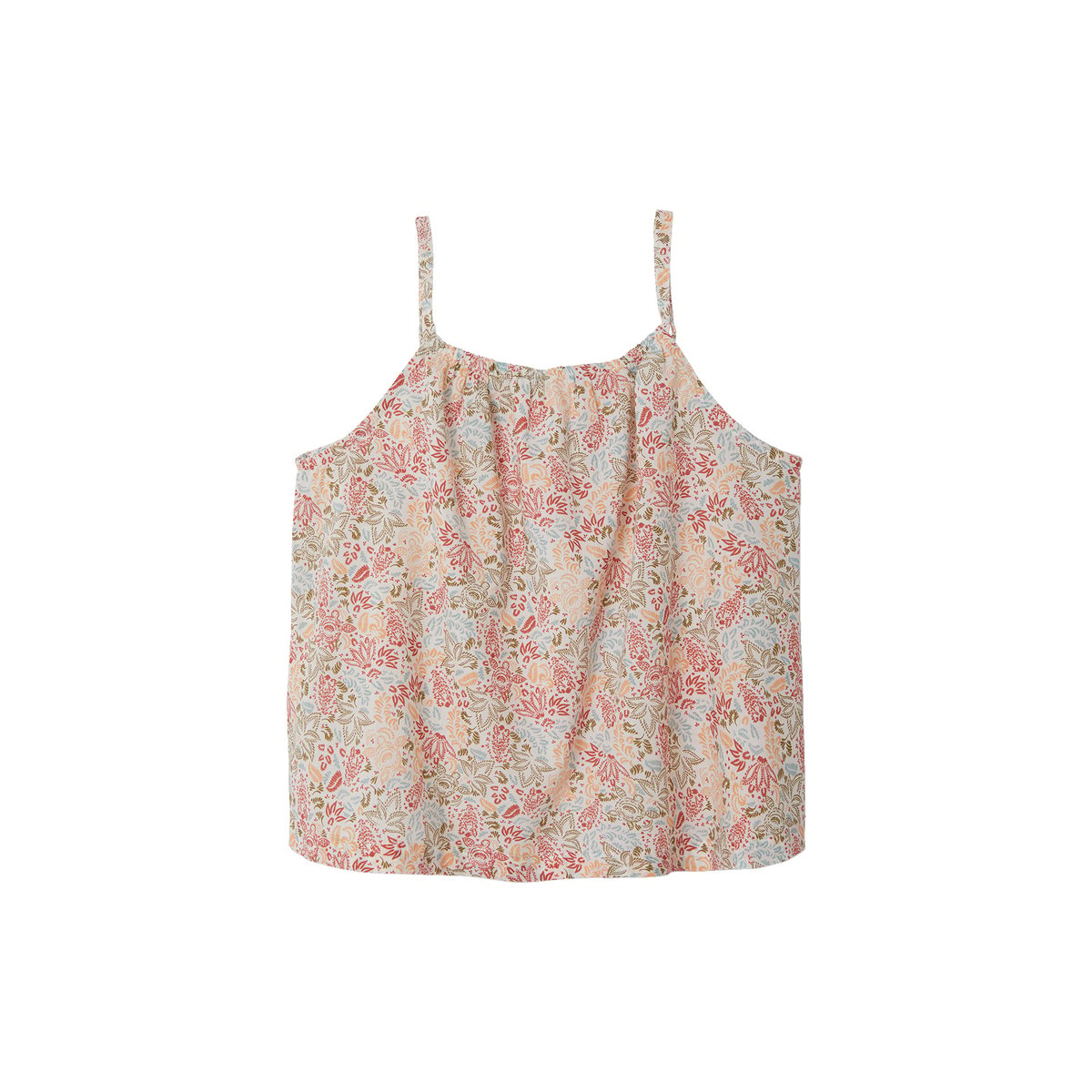 Blouse à fines bretelles motifs exotiques écru, VERTBAUDET