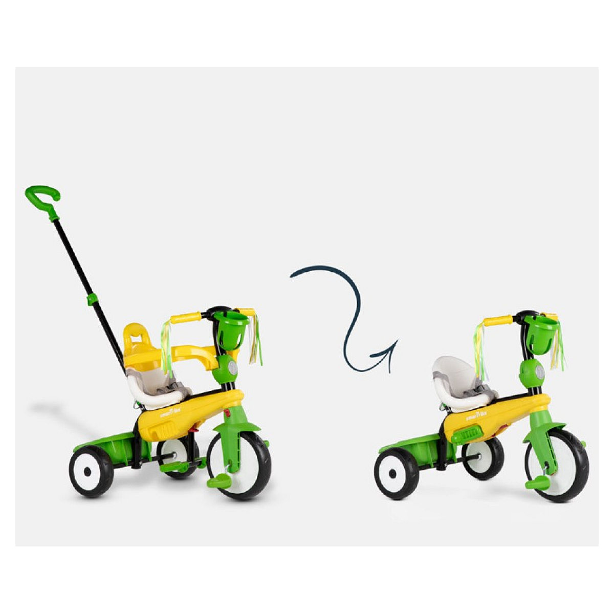 Tricycle Breeze jaune vert evolutif couleur unique, SMARTRIKE