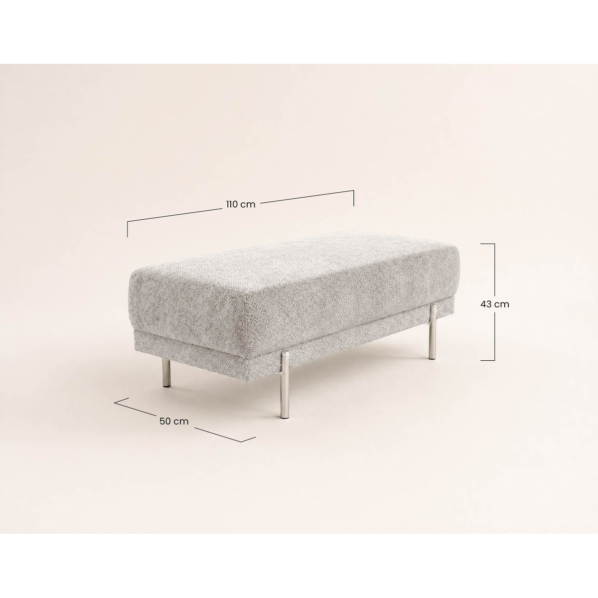 Pouf - GABIN gris, BEST MOBILIER