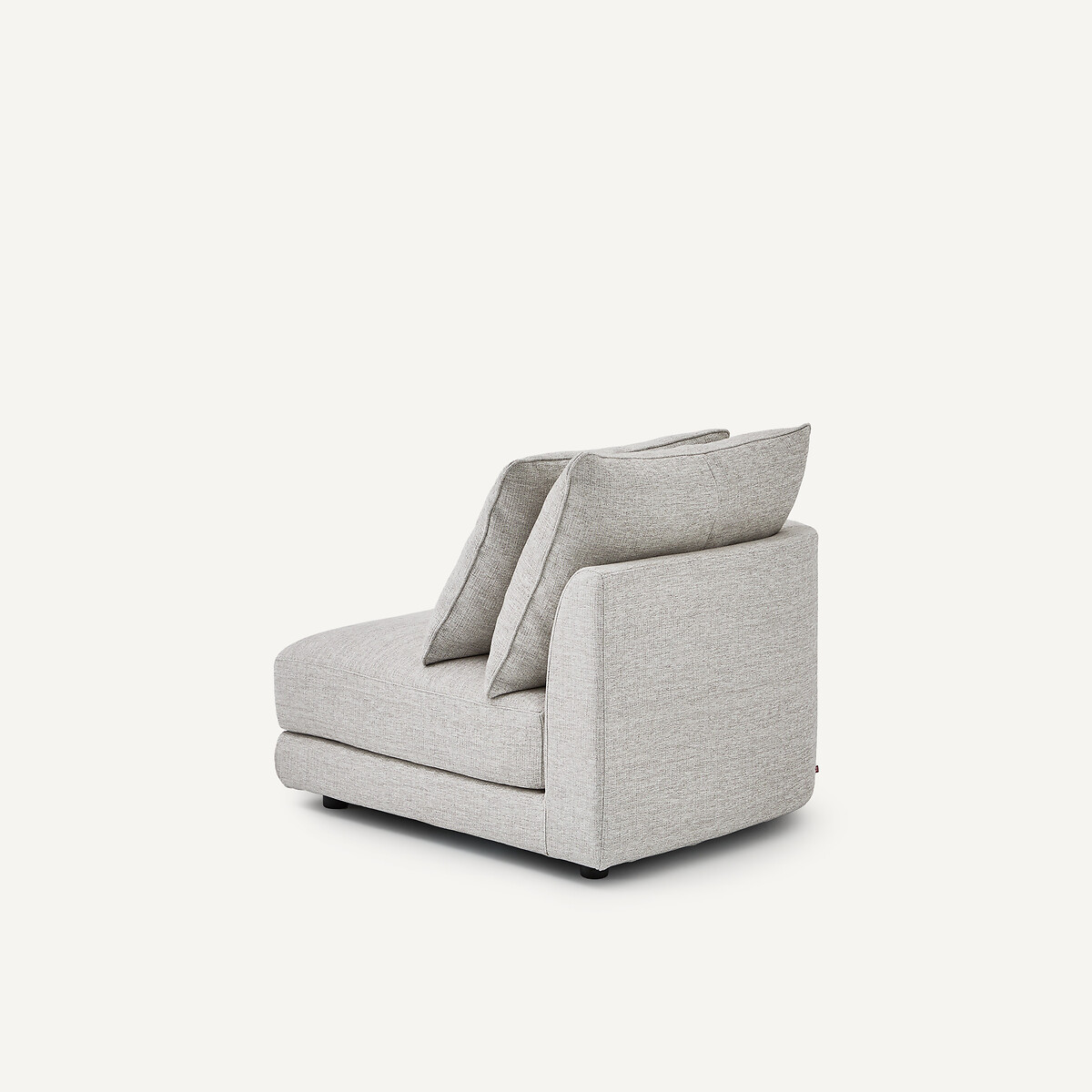 Demi-canapé gauche, arrondi, modulable en toile jaspée, TIBERIO gris/blanc, AM.PM