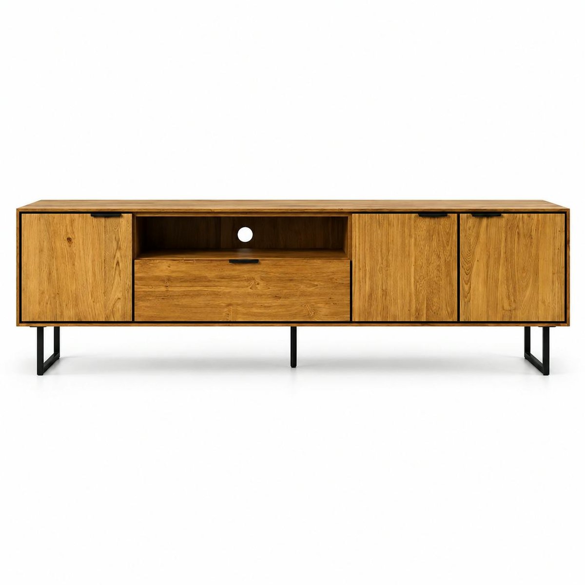 Banc tv en bois de teck recyclé DEPOK bois naturel, PIER IMPORT