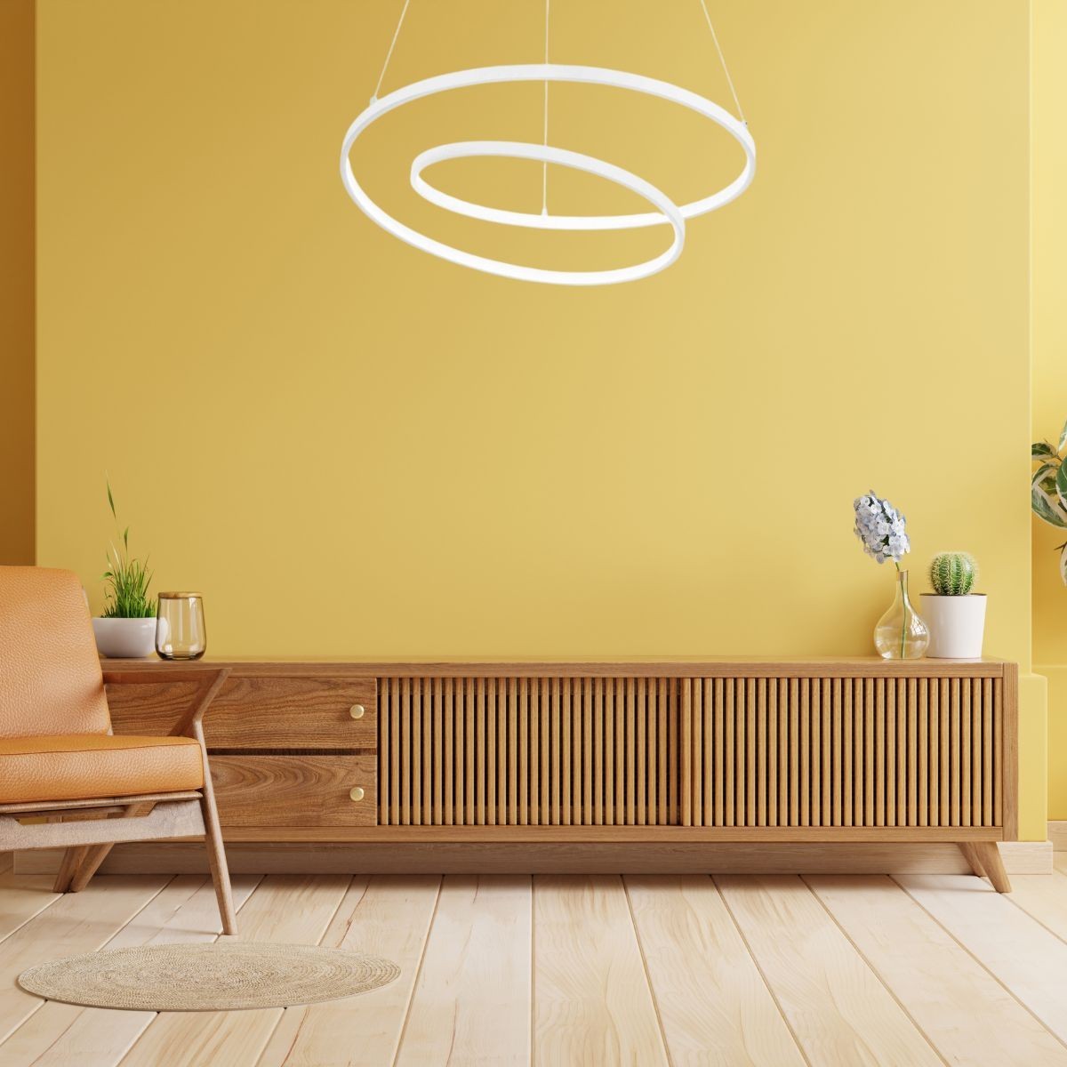 Suspension    lumière chaude  OZ blanc, IDEAL LUX