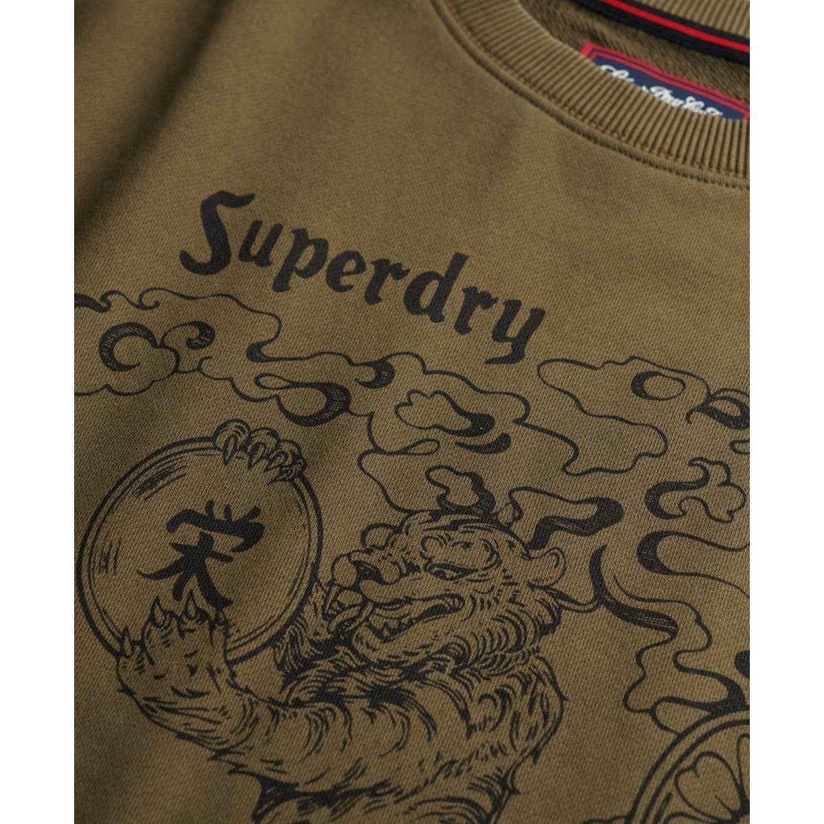 Sweat-shirt ample Tokyo Narrative olive foncé, SUPERDRY