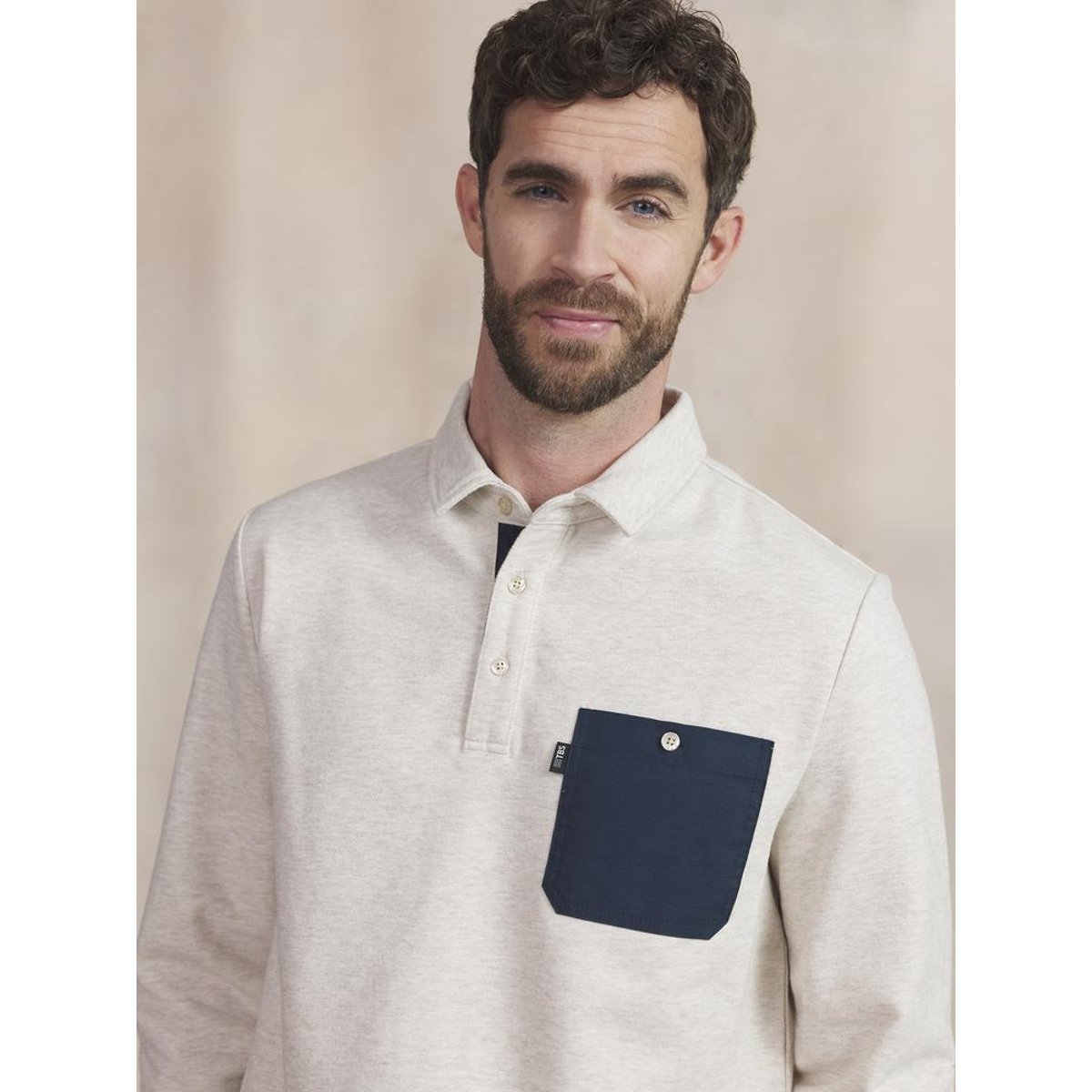 Polo manches longues CIVAZPOL beige, TBS