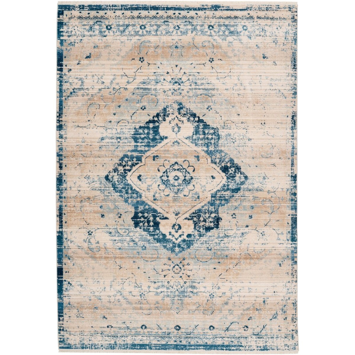 Tapis rectangulaire tissé, BAROQUE beige, bleu, ARTE ESPINA