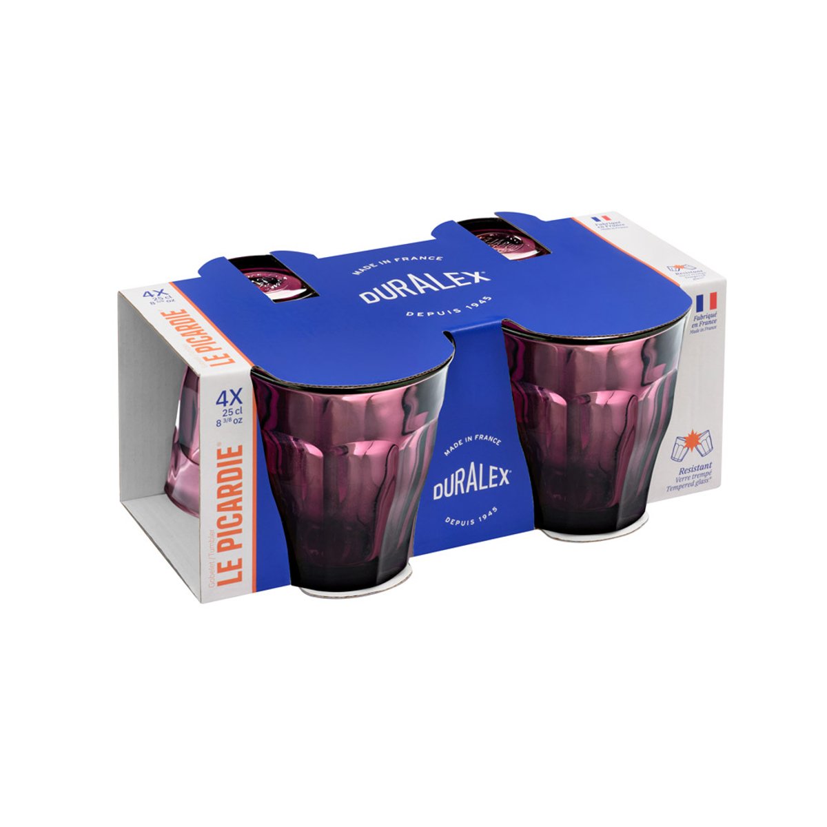 Gobelet Picardie 25 cl (lot de 4) violet, DURALEX