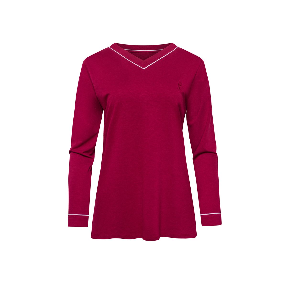 Pyjama pantalon top manches longues TARA rouge, LISCA