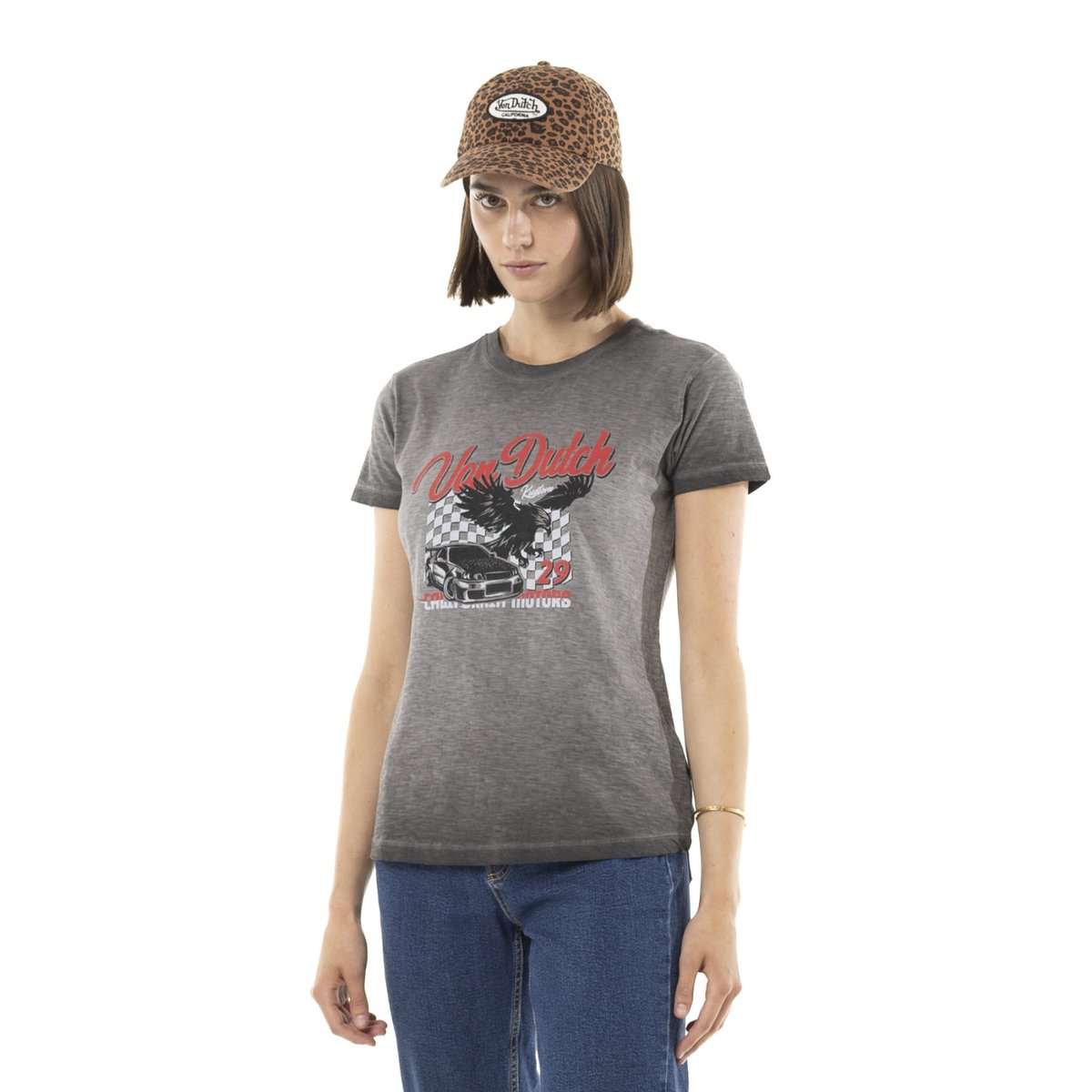 Tee Shirt en coton Fast noir/rouge/blanc, VON DUTCH