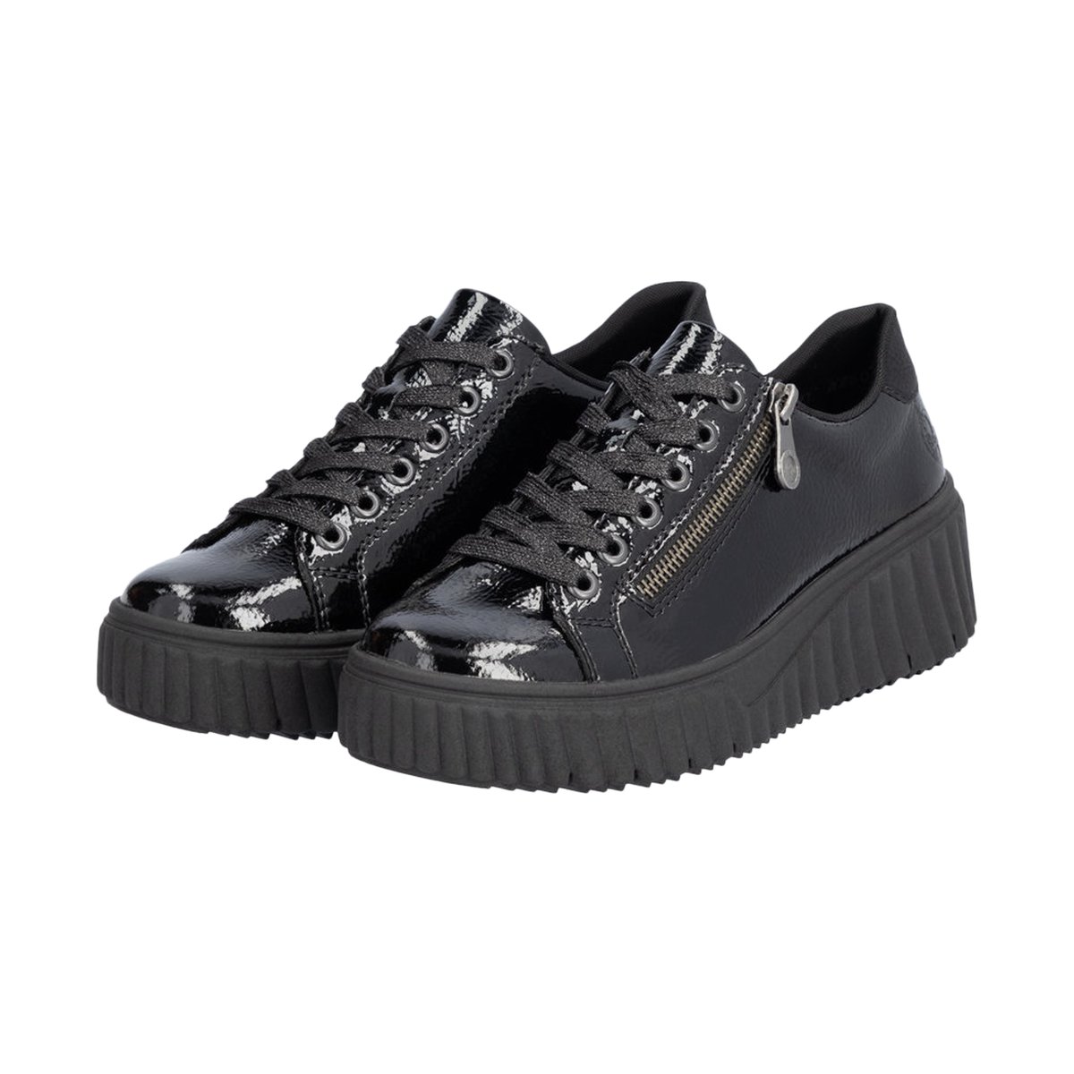 Basket Basse Cuir Lagro noir, RIEKER