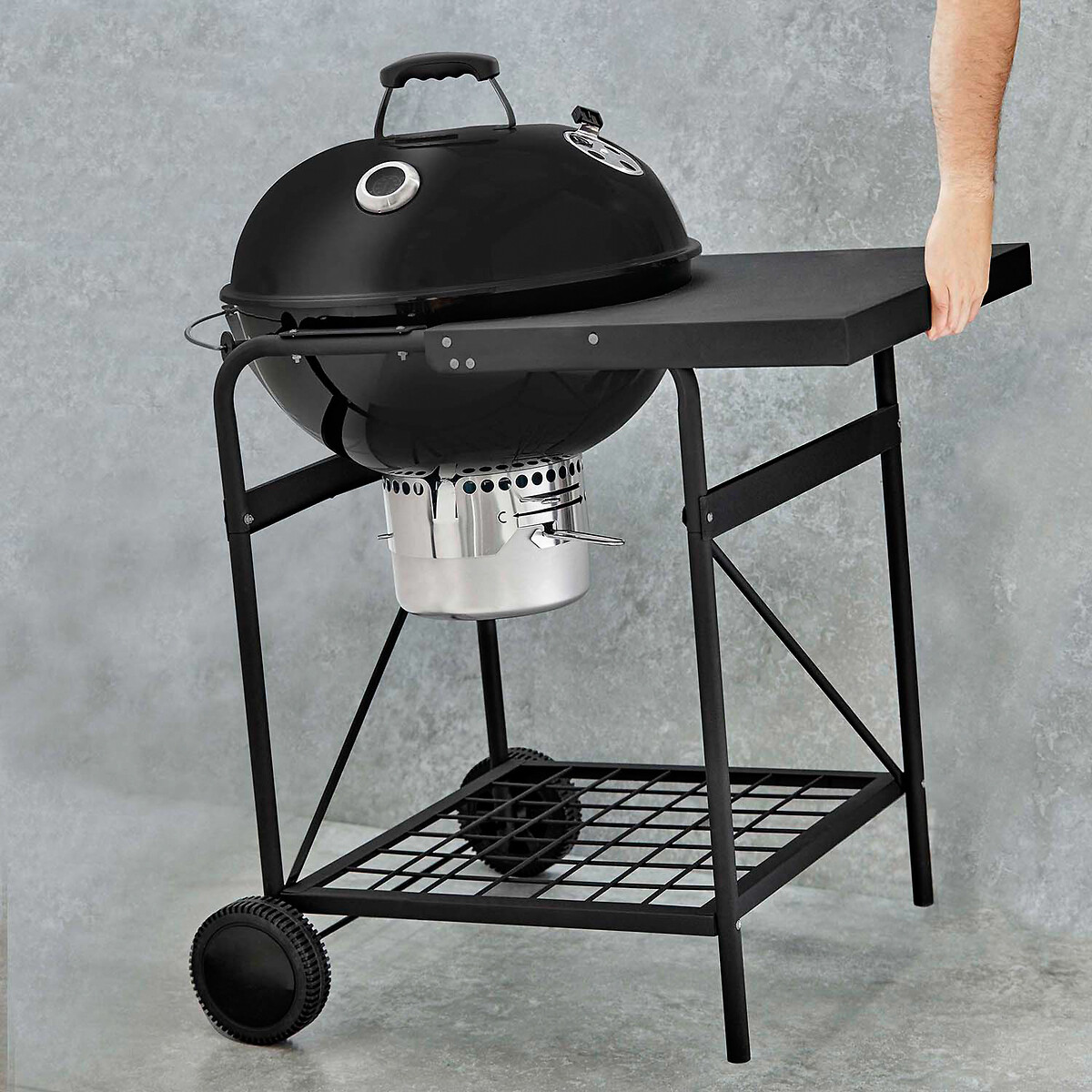 Kettle Grill with Side Table black, TOWER
