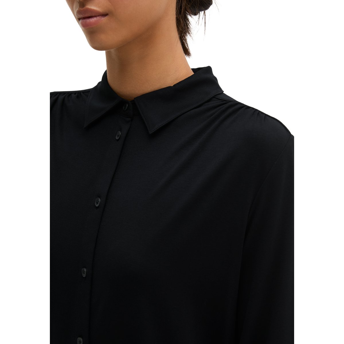 Chemisier en jersey coupe décontractée en TENCEL™ Modal noir, MARC O'POLO
