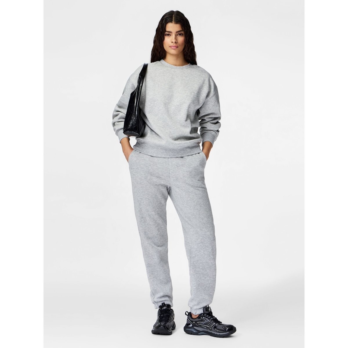 Sweat-Shirt gris - light grey melange, PIECES