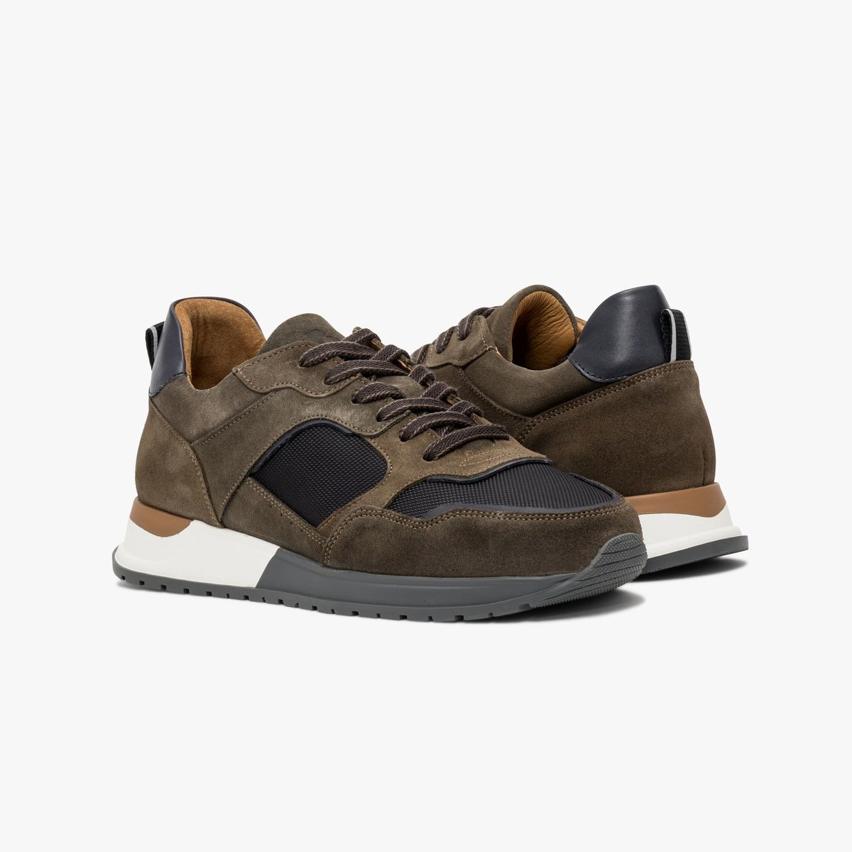 Basket en cuir MIKA gris taupe, BOCAGE