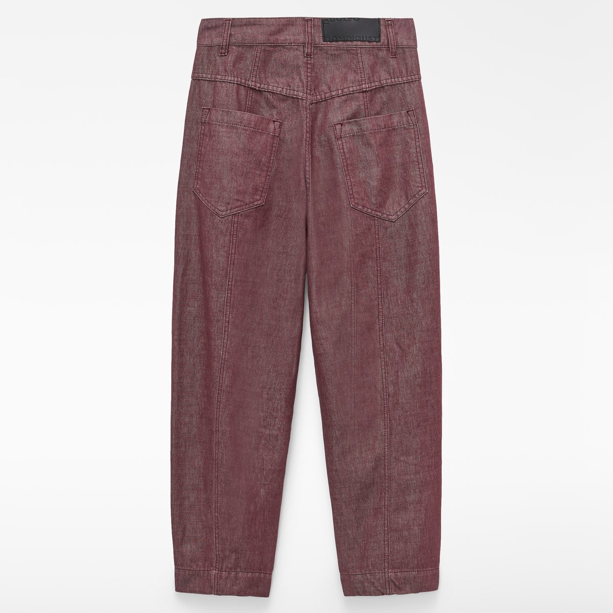Pantalon en denim à coupe « barrel fit » avec du coton rouge foncé, ADOLFO DOMINGUEZ