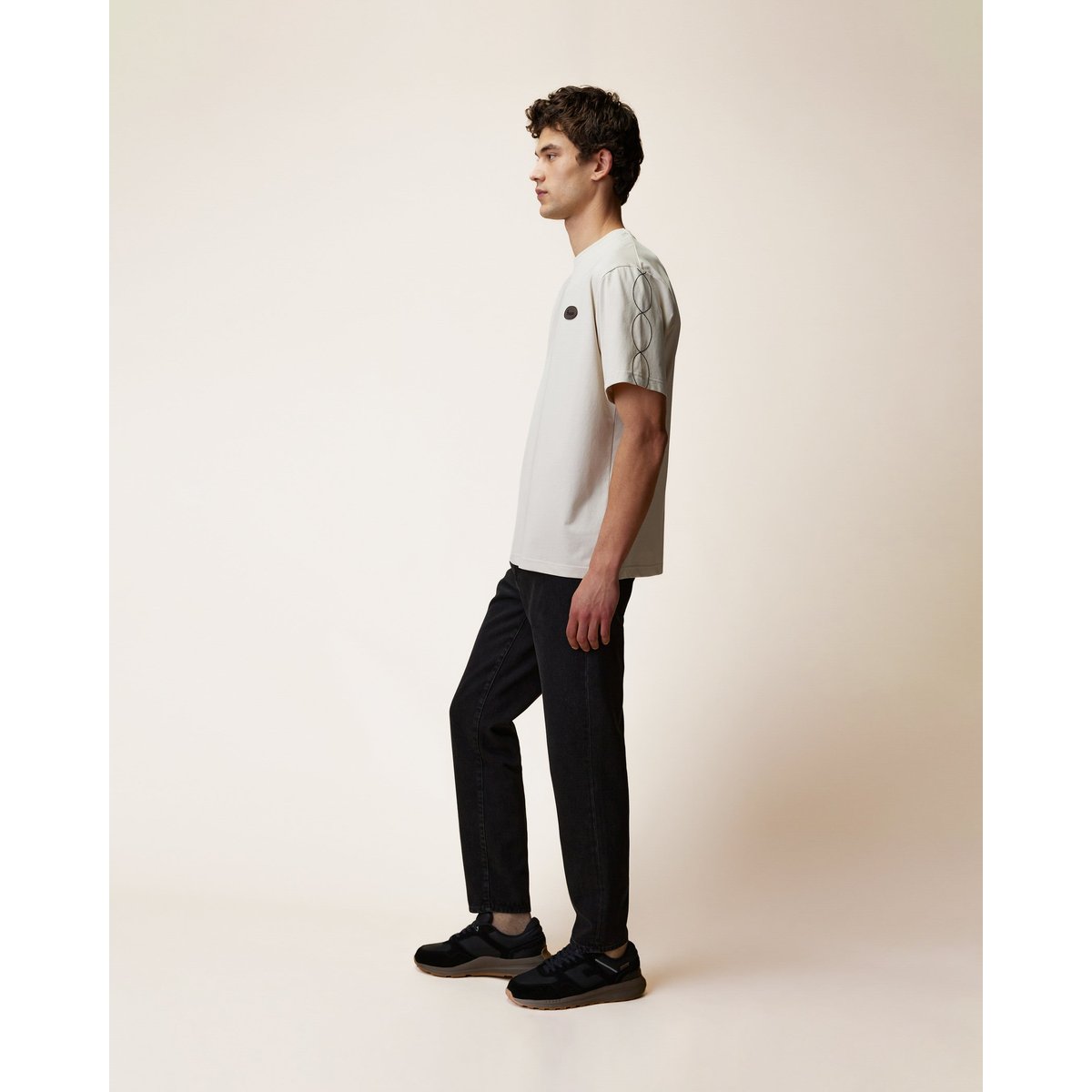 T-shirt en maille beige, FAGUO