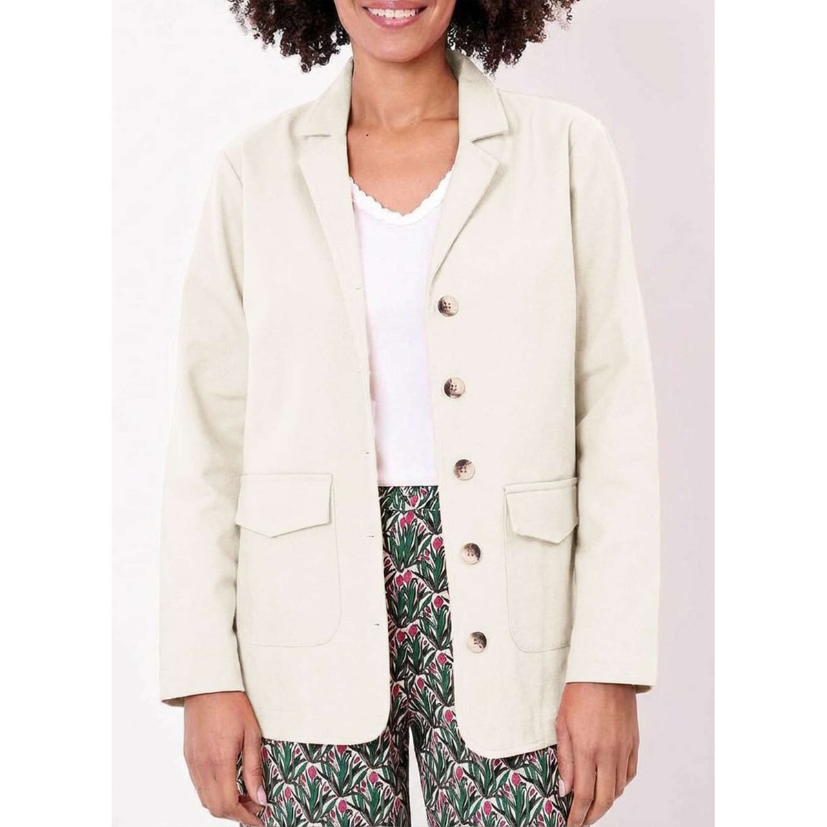 Veste saharienne unie coton bio LIRIA ecru liria, LA FIANCÉE