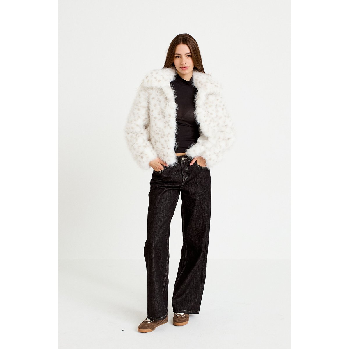 Veste oversize col tailleur beige, CACHE CACHE