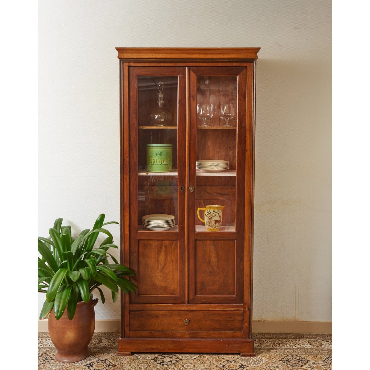 Grande vitrine en bois Victoria N°227 - Bon état transparent, DEBONGOUT