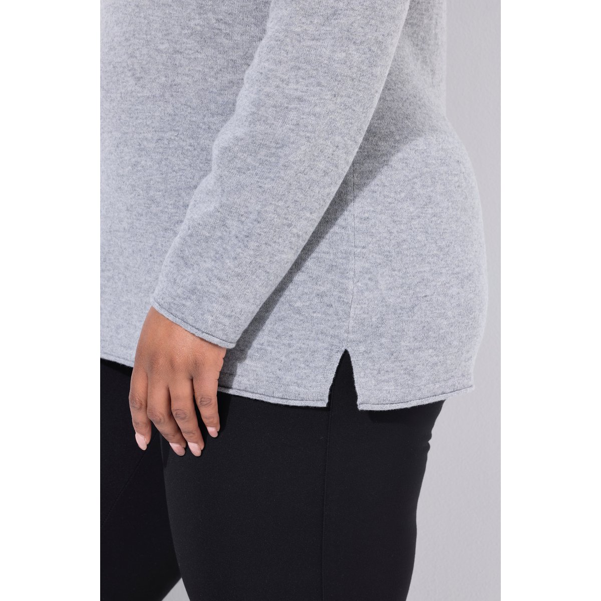 Pull en laine mérinos gris clair chiné, ULLA POPKEN